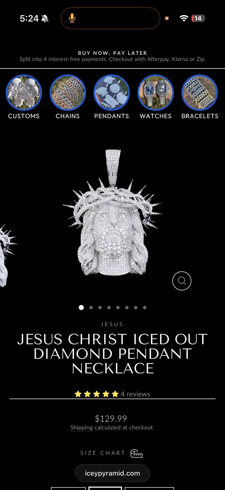 Other Jesus Christ Iced Out Diamond Pendant necklace Size ONE SIZE - 1 Thumbnail