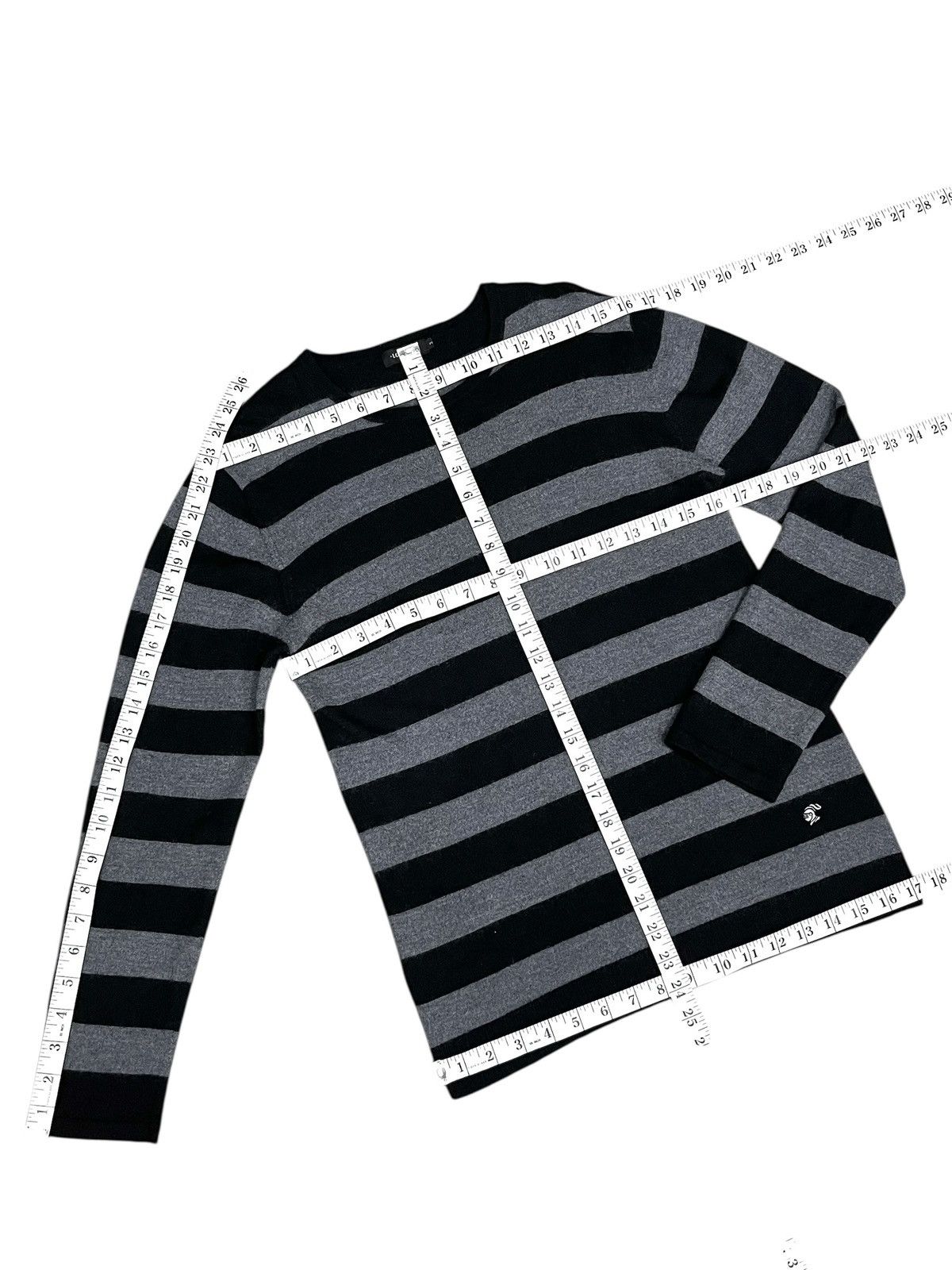 Loveless 💀Loveless Back Skull Crossbones Stripe Wool Punk Shirt Size US S / EU 44-46 / 1 - 8 Thumbnail