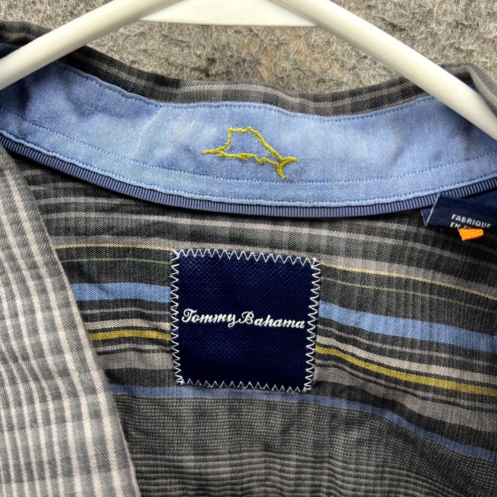 Tommy Bahama VINTAGE Tommy Bahama Shirt Men 2XT Gray Striped Button-Down Long Sleeve Casual Formal Business Workwear 2XT Big & Tall Mens Size US XXL / EU 58 / 5 - 7 Thumbnail