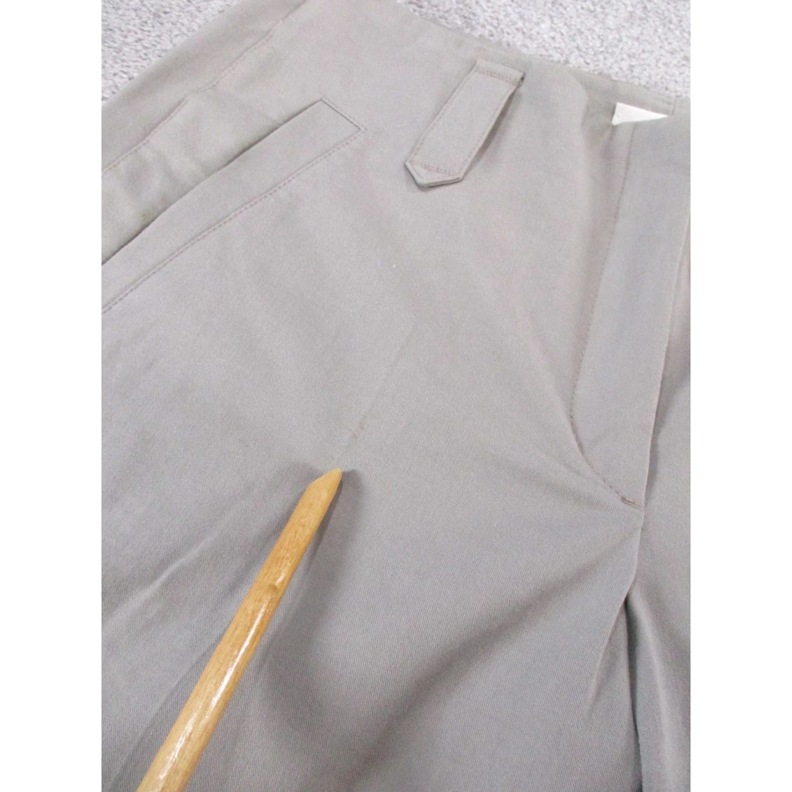 Bergdorf Goodman VINTAGE Gunex Dress Pants Womens 10 Gray Tapered Cotton Spandex 90s Office Wear Size 32" / US 10 / IT 46 - 6 Thumbnail