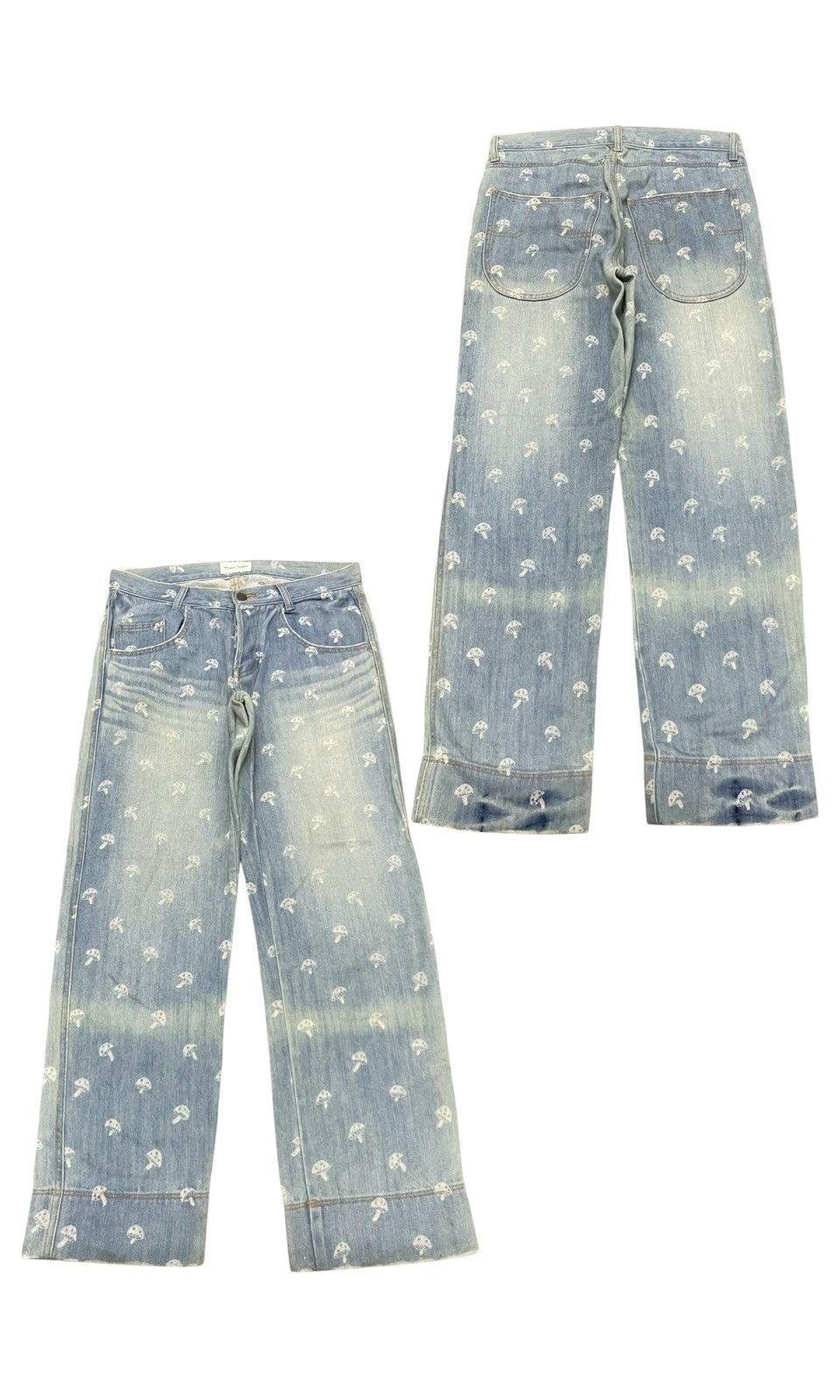 Issey Miyake 2000s ISSEY MIYAKE FULLPRINT MUSHROOM JEANS RARE Size US 30 / EU 46 - 1 Thumbnail