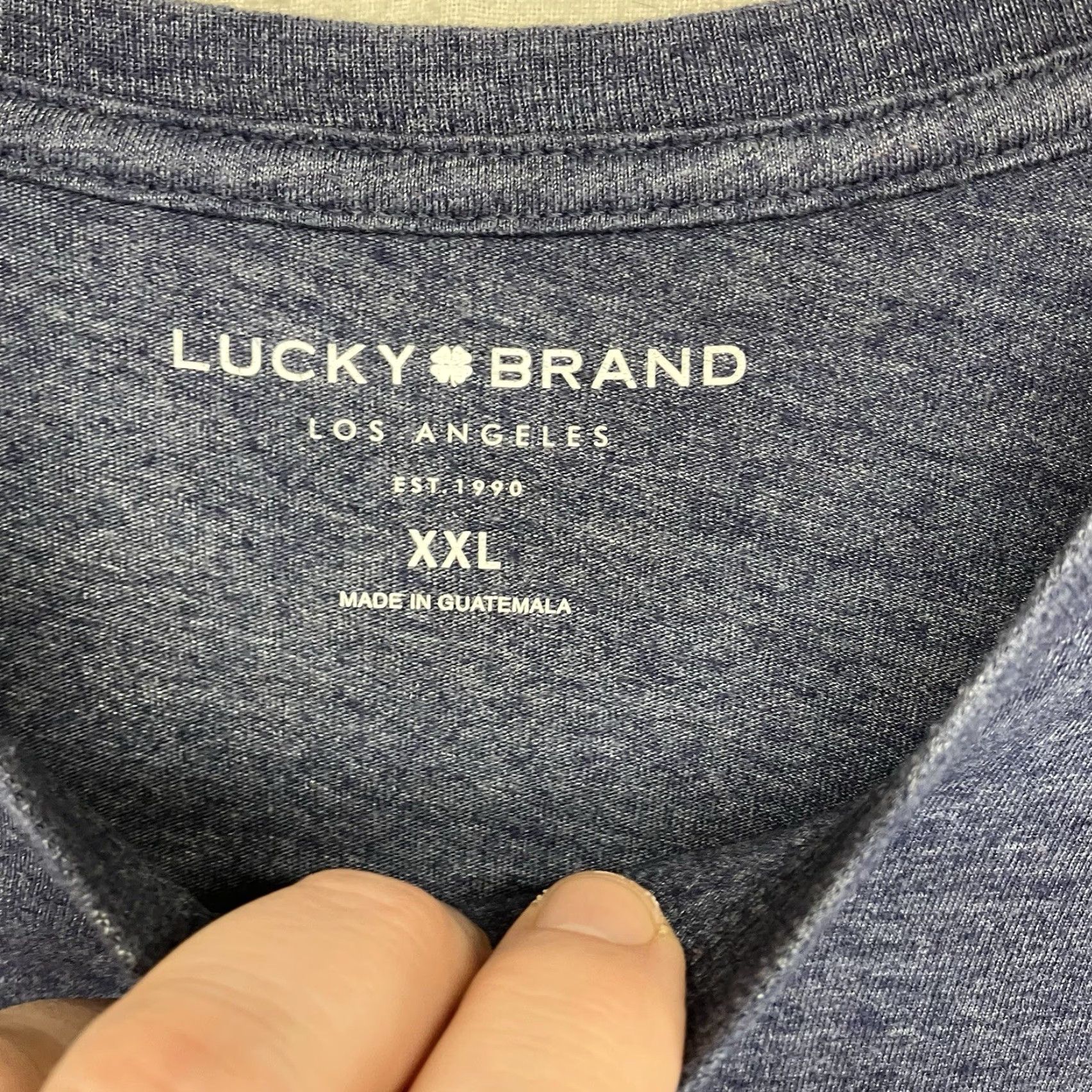 Lucky Brand LUCKY BRAND T-Shirt Mens Graphic 2XL Blue Short Sleeve Crew Neck 90s Retro Vintage-Style Logo Print Mens Size US XXL / EU 58 / 5 - 4 Thumbnail