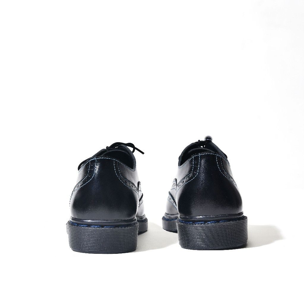 Designer × Leather Cassius Oxford Black Blue Stiches Size US 9 / EU 42 - 4 Thumbnail