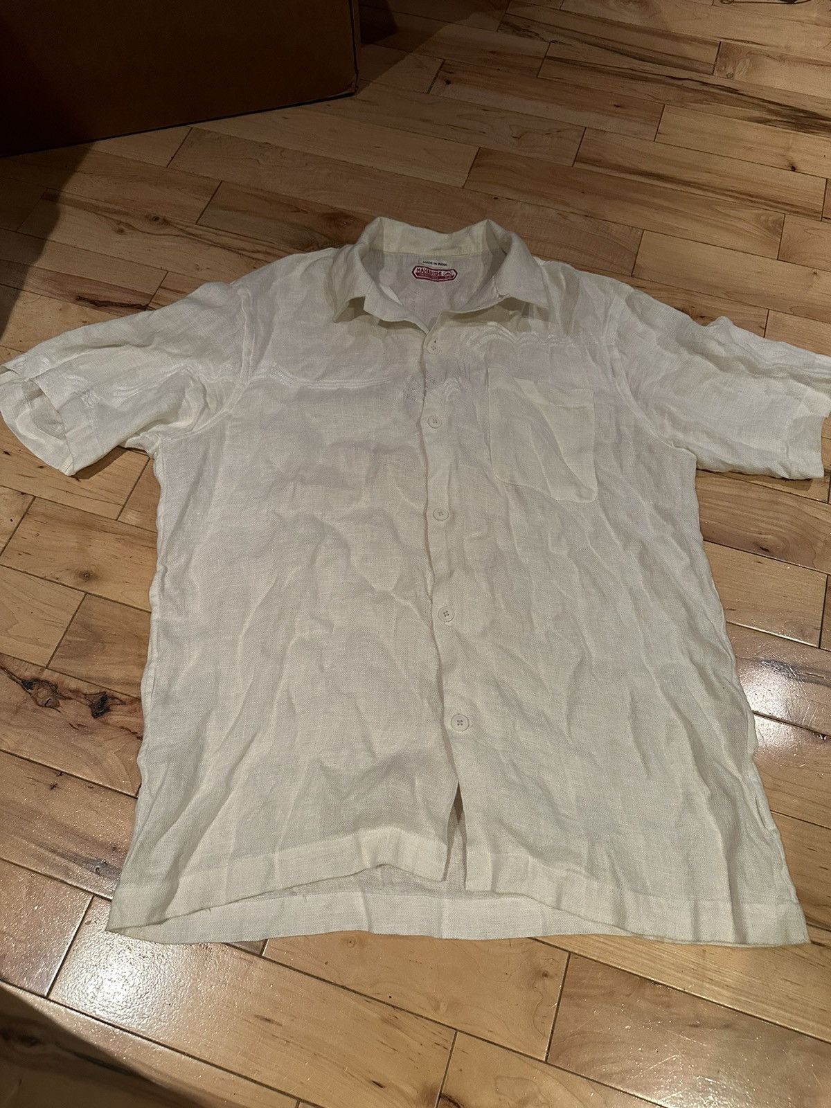 Maharishi Linen Lightweight Crushed Hemp Embroidered Button Up Shirt Size US XL / EU 56 / 4 - 1 Thumbnail