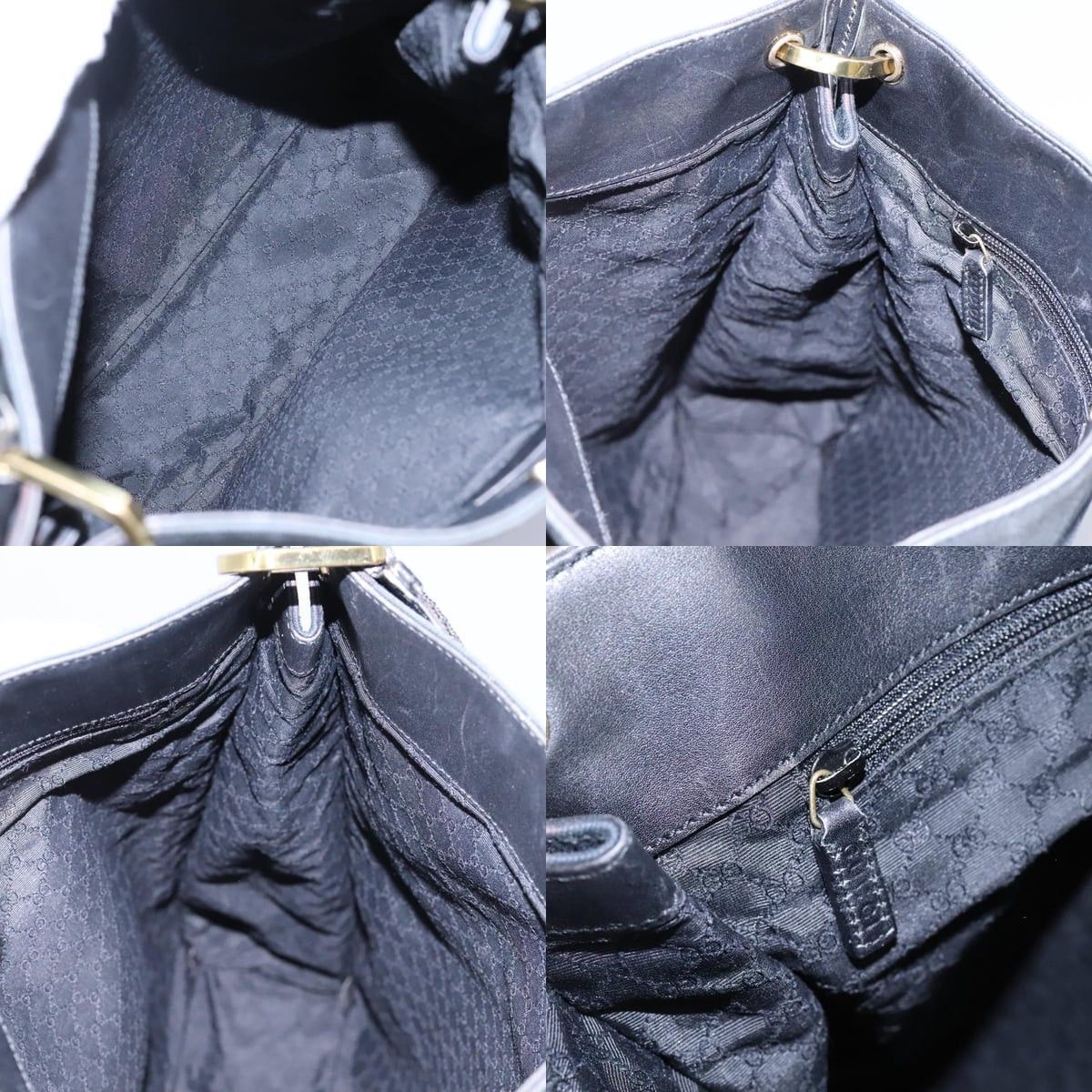 Gucci GUCCI Sherry Line Shoulder Bag Canvas Black Brown Size ONE SIZE - 12 Thumbnail
