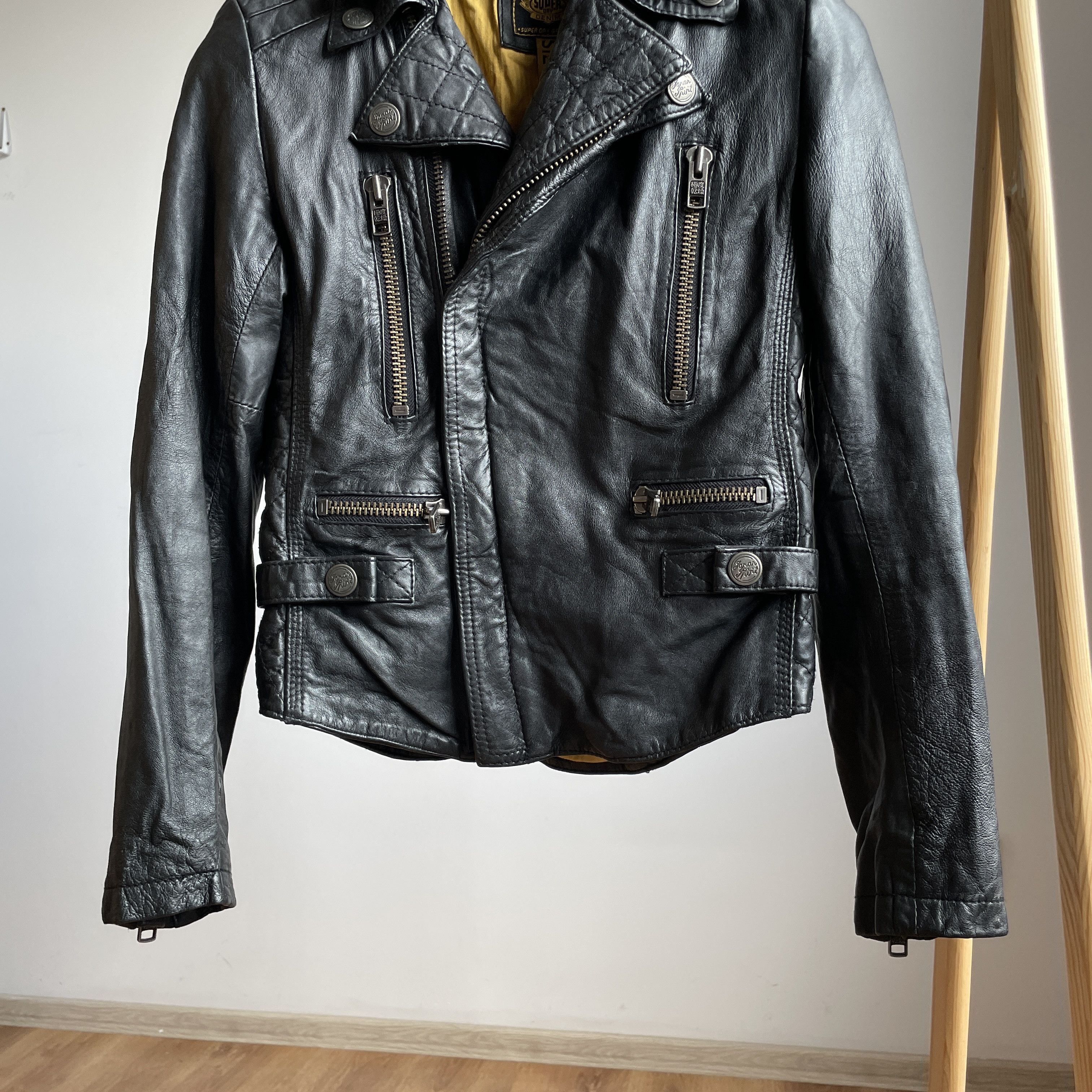 Superdry Superdry Womens Biker Leather Jacket Size S Size S / US 4 / IT 40 - 7 Thumbnail