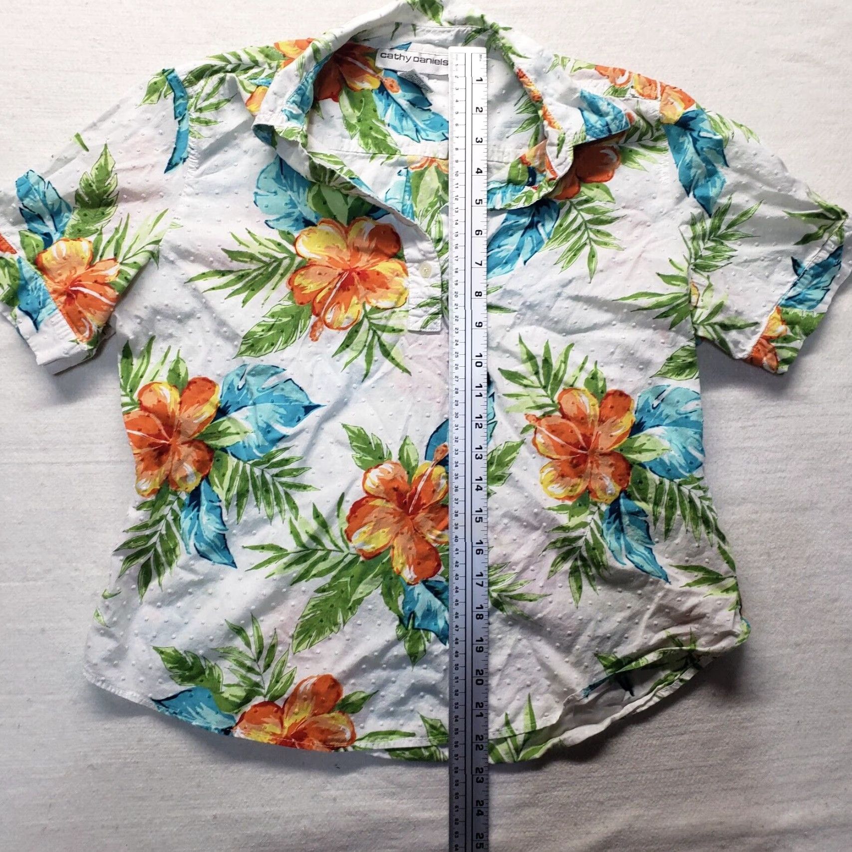 Vintage VINTAGE Cathy Daniels Tropical Floral Short Sleeve Button Shirt Women L Black Canvas Blouse 90s Theme Mens? Size L / US 10 / IT 46 - 4 Thumbnail