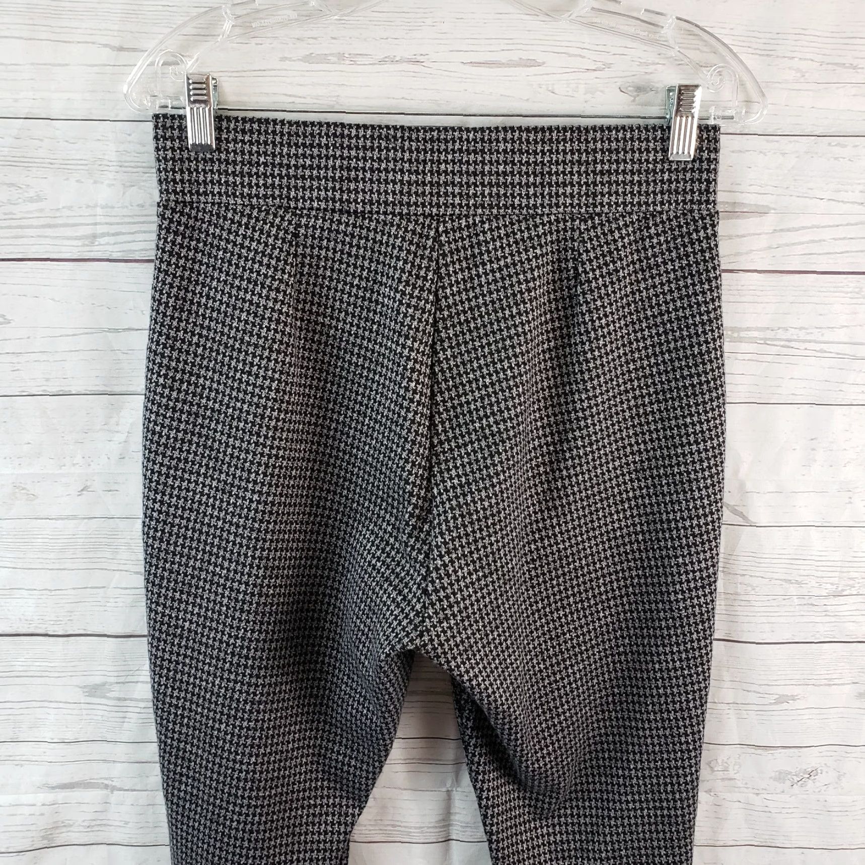 Ann Taylor Ann Taylor LOFT Womens Pants Sz Medium Black Gray High Rise Pull On Skinny Knit Size 32" / US 10 / IT 46 - 4 Thumbnail