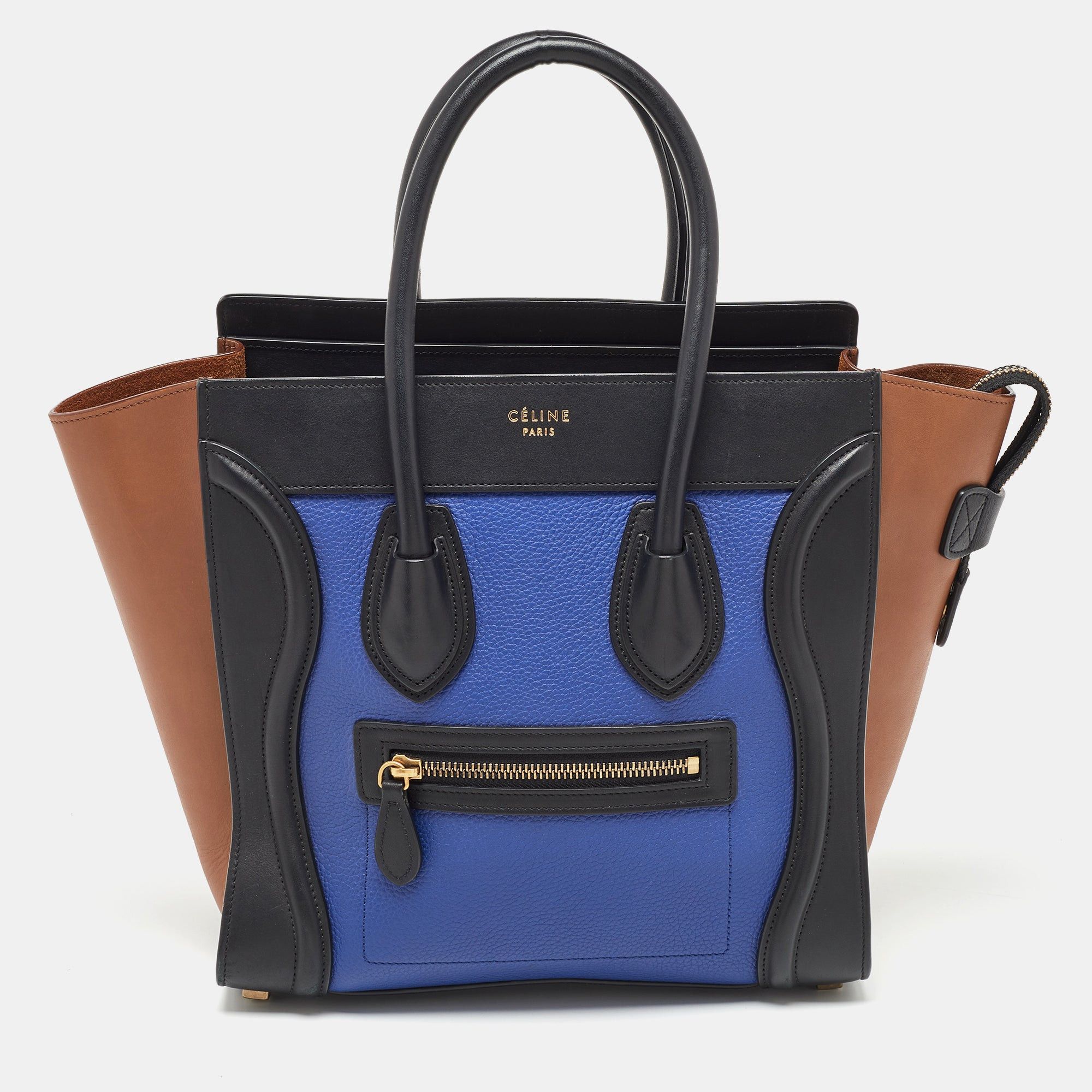 image of Celine Multicolor Leather Micro Luggage Tote in Black, Women's