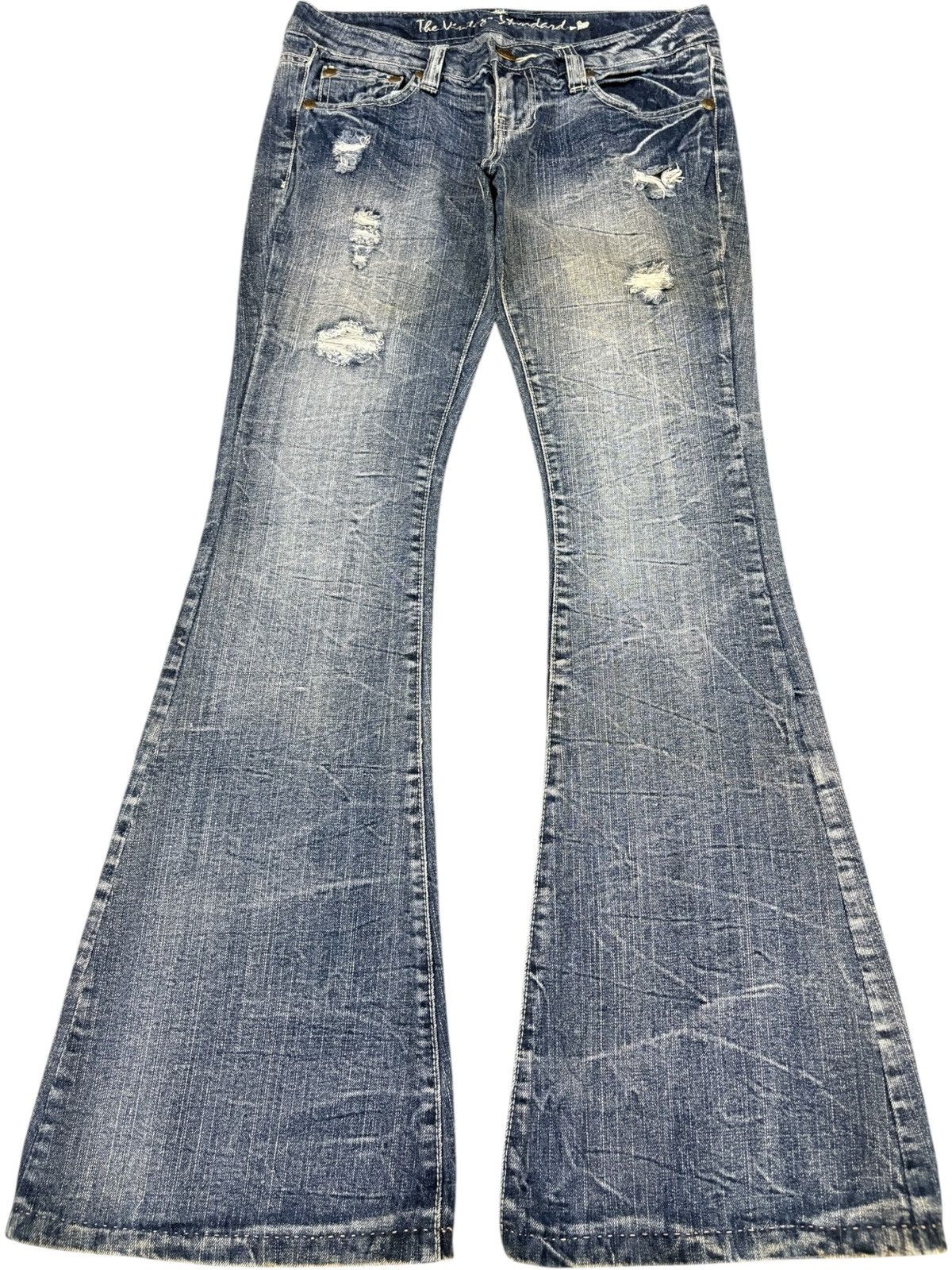 Yasuyuki Ishii Vintage Japanese Brand Faded Distressed Flare Jeans Size 30" / US 8 / IT 44 - 1 Thumbnail