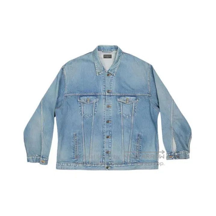 Balenciaga Blue Long Sleeve Denim Jacket.