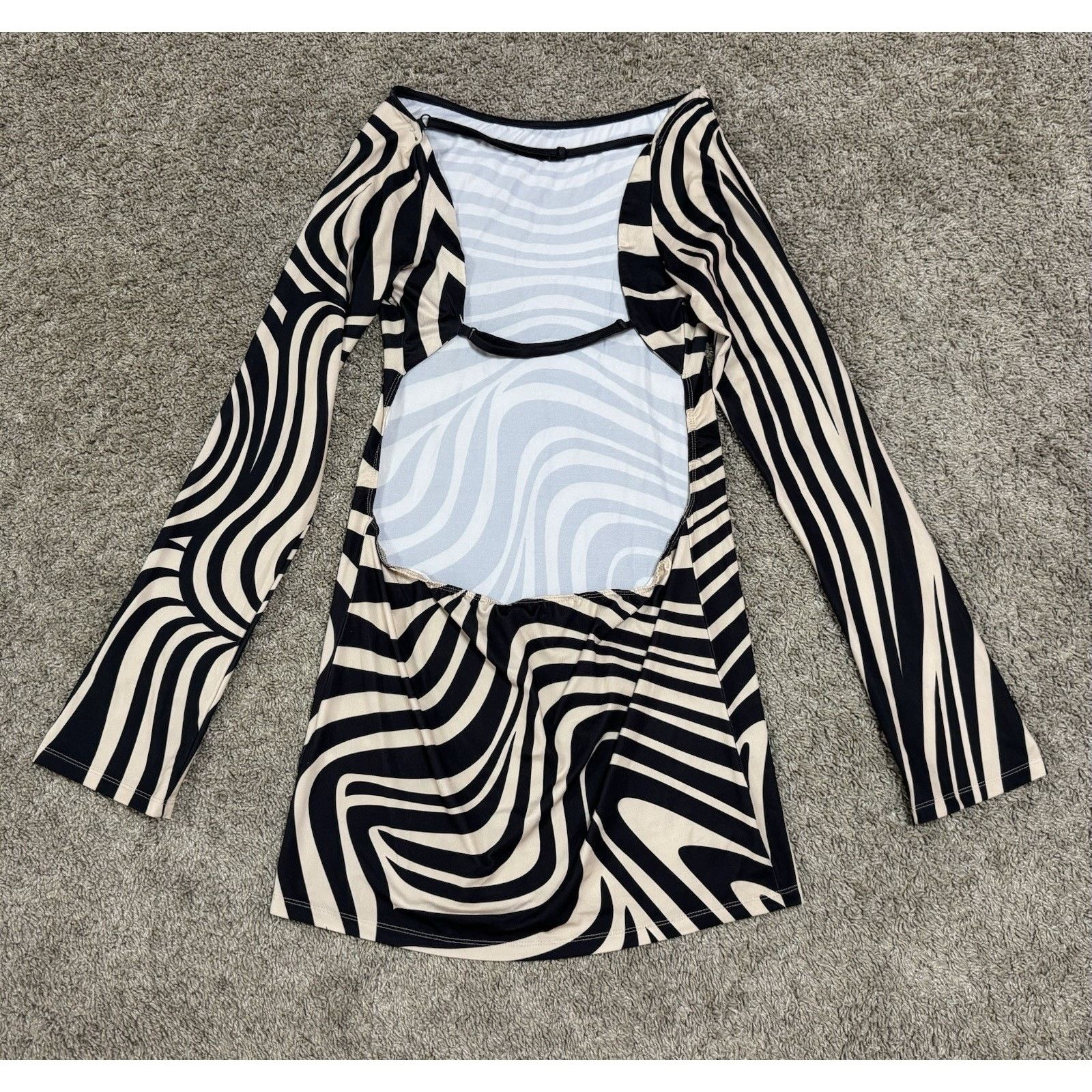 Dolls Kill Dolls Kill JADED London Warped Lines Backless Mini Dress 10 Size L / US 10 / IT 46 - 5 Thumbnail