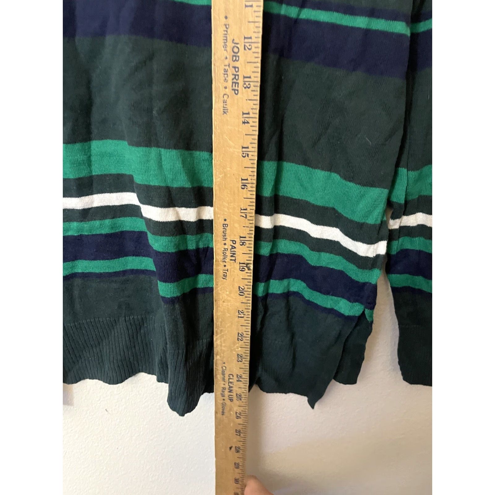 Gap VINTAGE Gap Sweater Shirt Women Round Neck Long Sleeve Size M Green Striped Basic Oversized Mens Womens Size M / US 6-8 / IT 42-44 - 4 Thumbnail