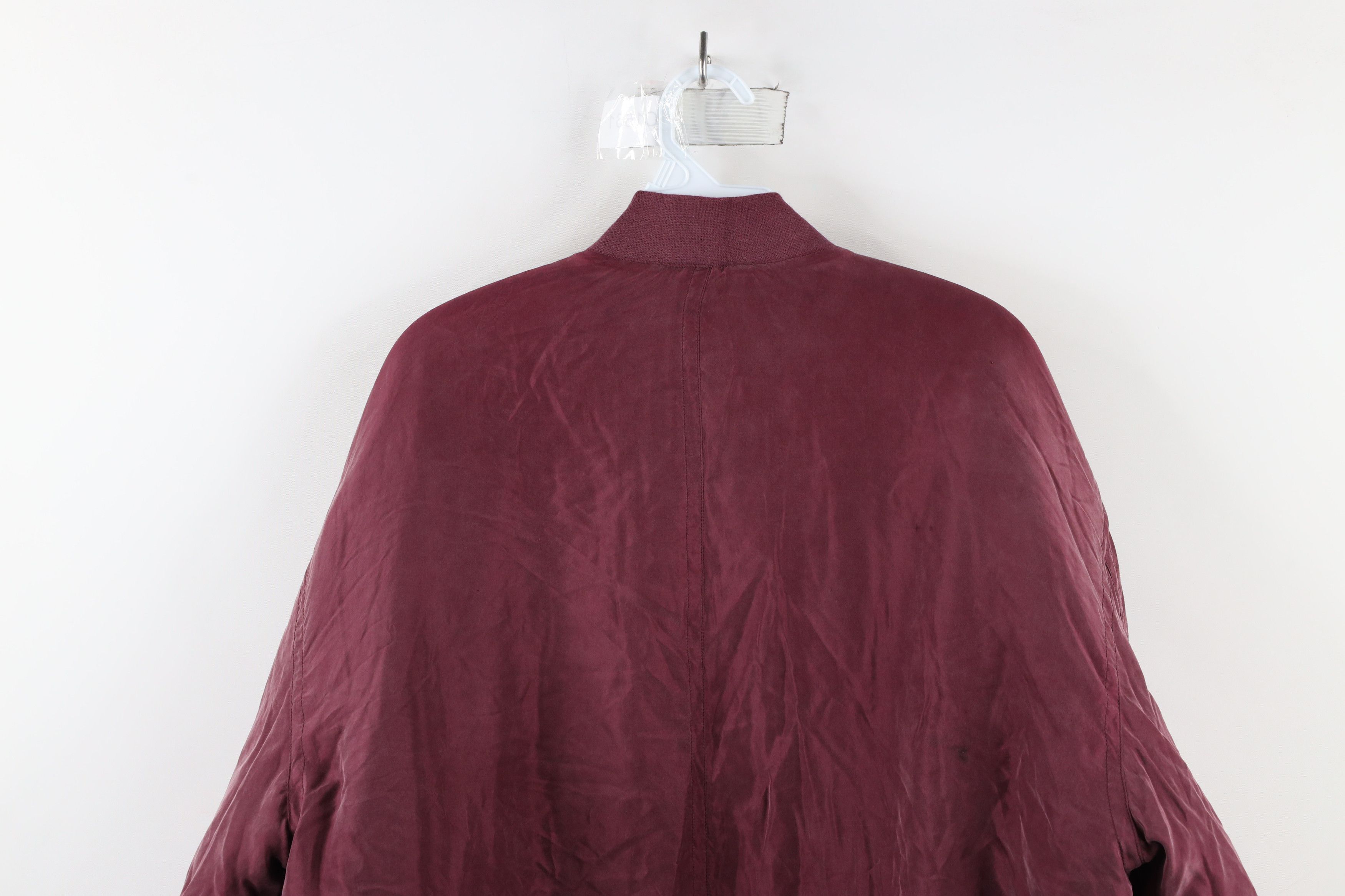 Vintage Vintage 90s Streetwear Quilted Silk Bomber Jacket Maroon Size US M / EU 48-50 / 2 - 14 Thumbnail