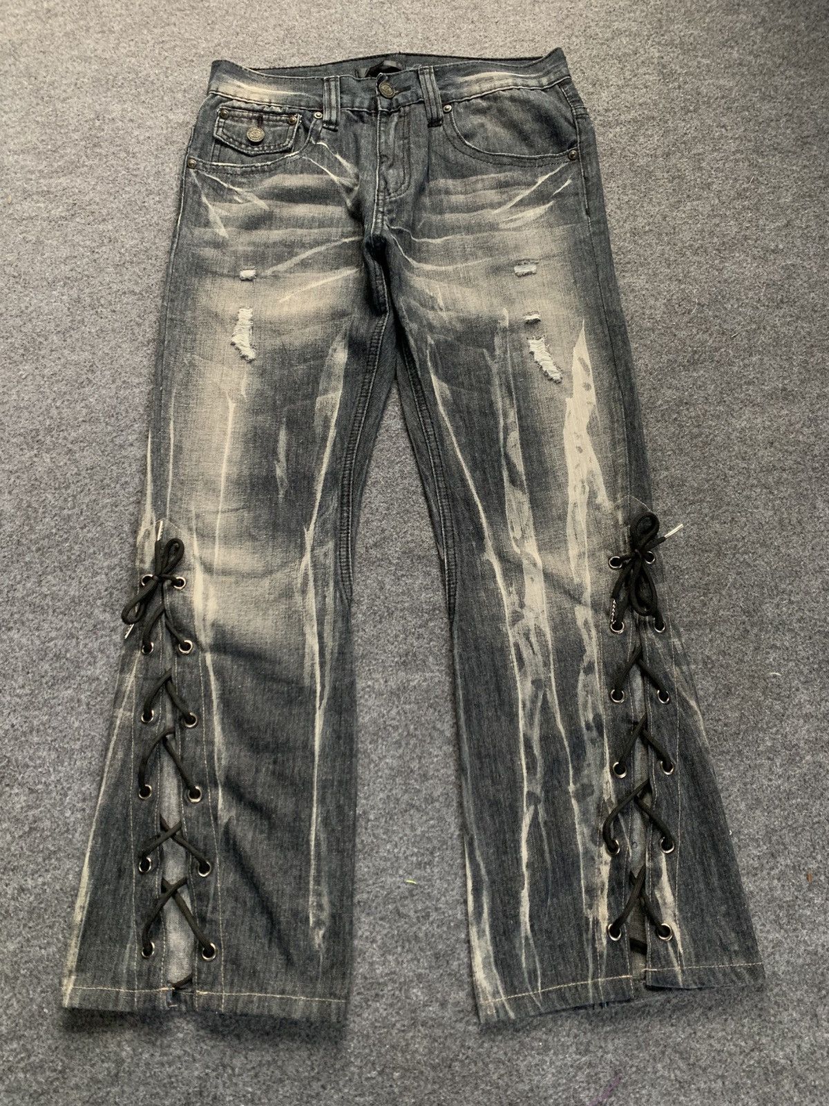 GOSTAR DE FUGA × If Six Was Nine × Japanese Brand Flare laces jeans blackbaccara wash japanese style 30x28 Size US 30 / EU 46 - 2 Thumbnail
