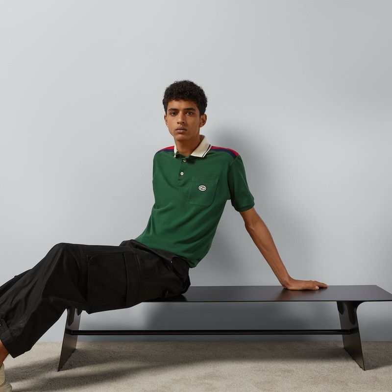 Gucci o1loc1c0226 737656 Cotton Polo Shirt With Interlocking G Size US L / EU 52-54 / 3 - 2 Thumbnail
