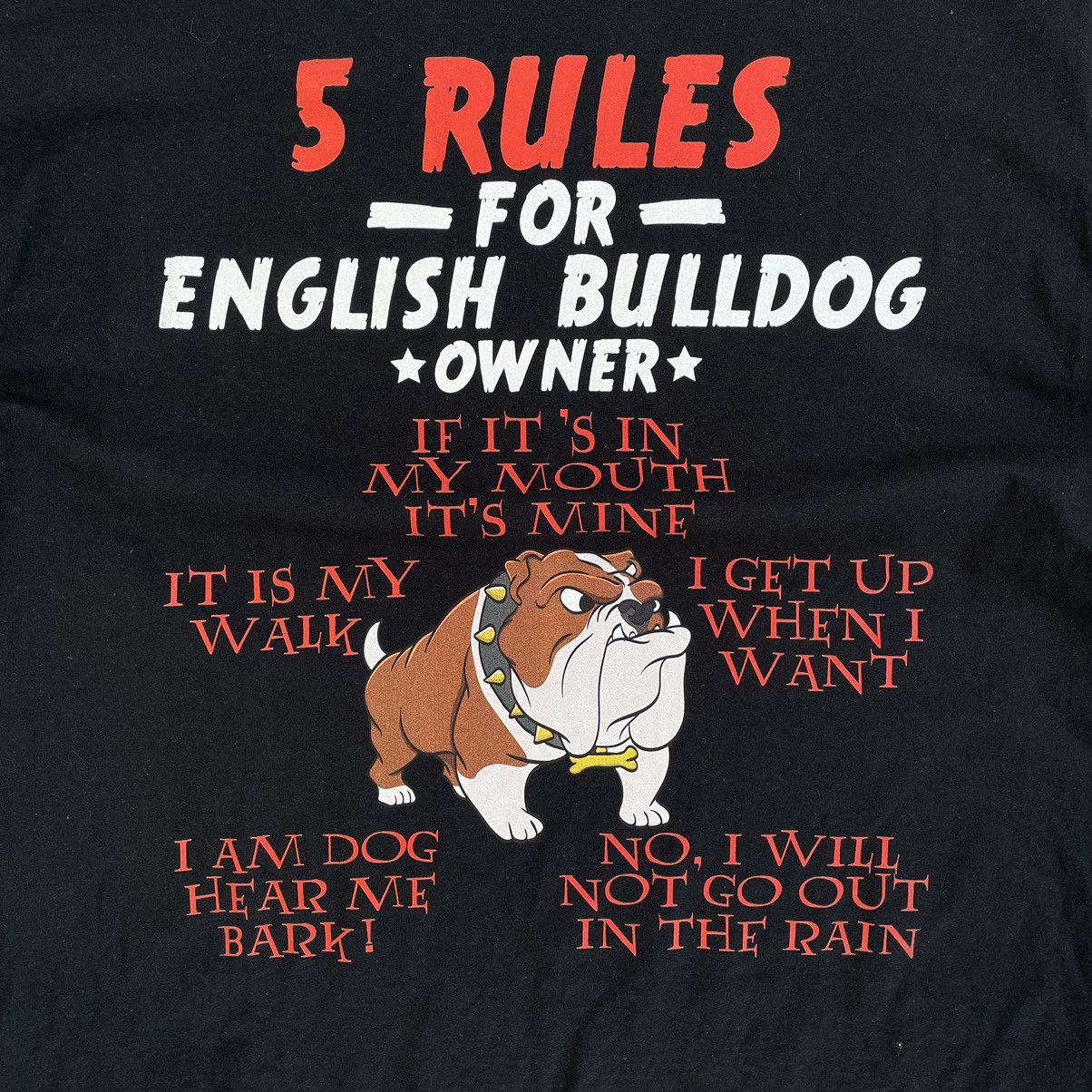 Vintage Vintage T-shirts Joke 5 Rules for English Bulldogs Logo Y2K Size US XL / EU 56 / 4 - 5 Thumbnail