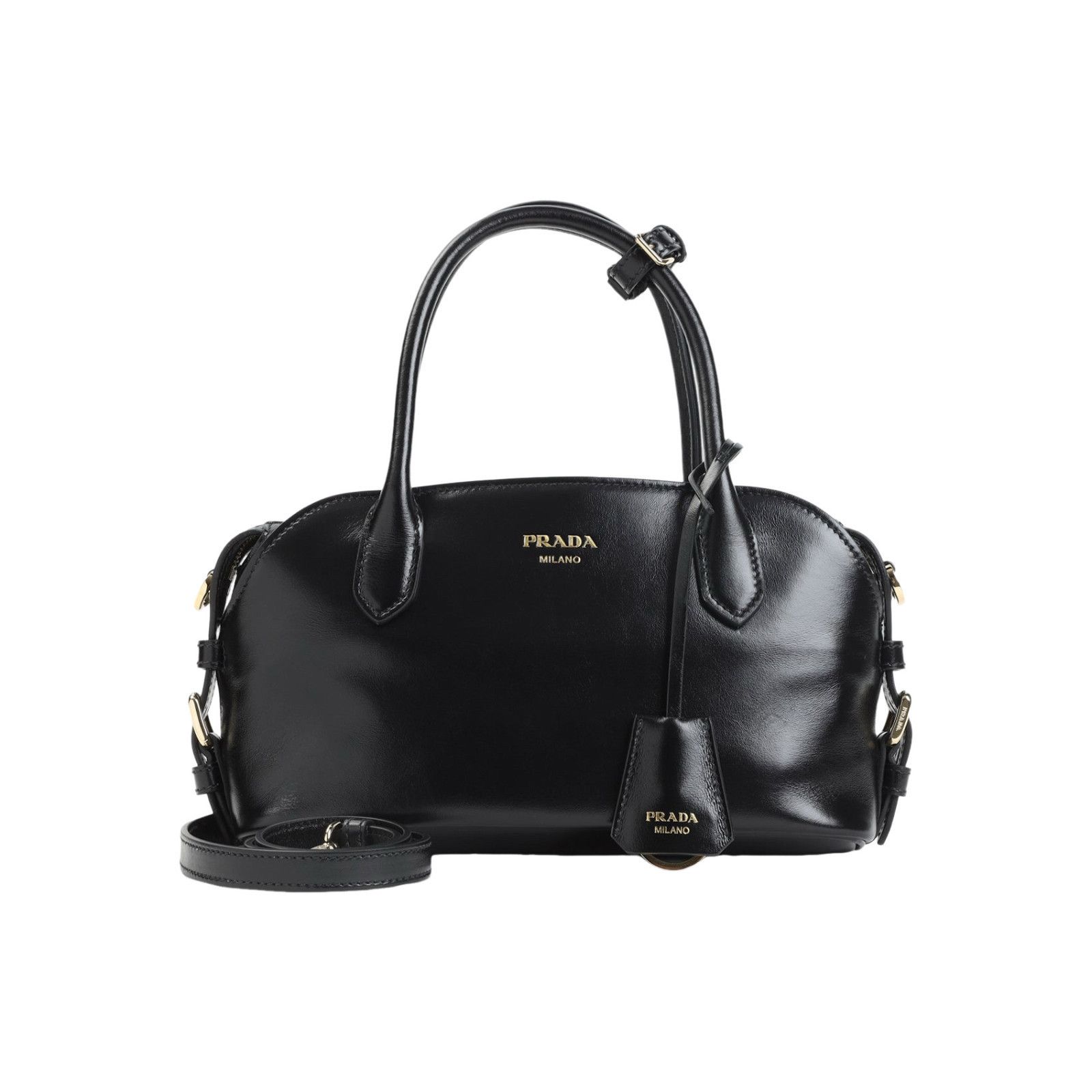 Prada PRADA Black Leather Top Handle Bag New & Authentic Size ONE SIZE - 1 Thumbnail