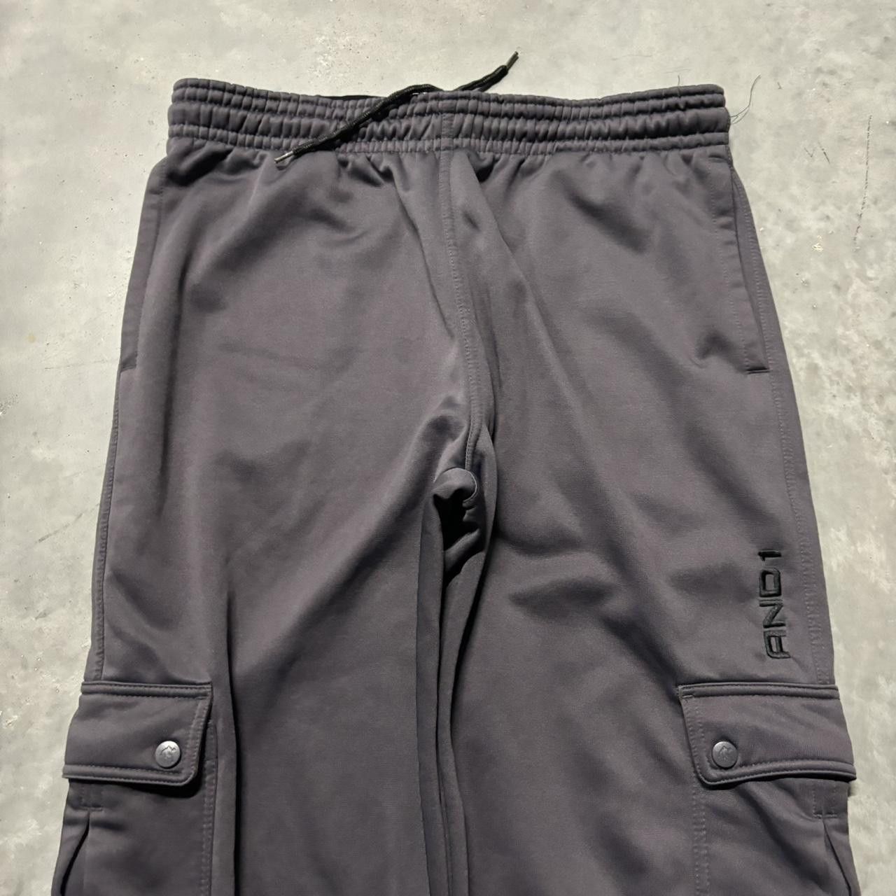 Japanese Brand × Vintage Crazy Vintage Y2K/2000s Grey Skater Athletic Drill Cargo Sweatpants! Size US 34 / EU 50 - 4 Thumbnail