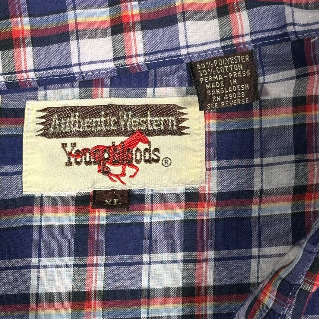 Vintage VINTAGE Youngbloods Western Shirt Adult EXTRA LARGE Purple White Plaid 90s Size US XL / EU 56 / 4 - 4 Thumbnail