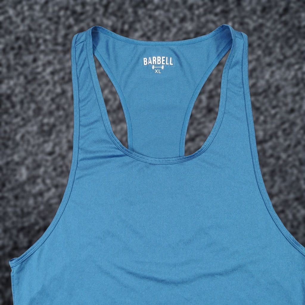 Vintage Barbell Apparel Shirt Womens XL Blue Tank Top Sleeveless Tee Performance Workout Size XL / US 12-14 / IT 48-50 - 1 Thumbnail
