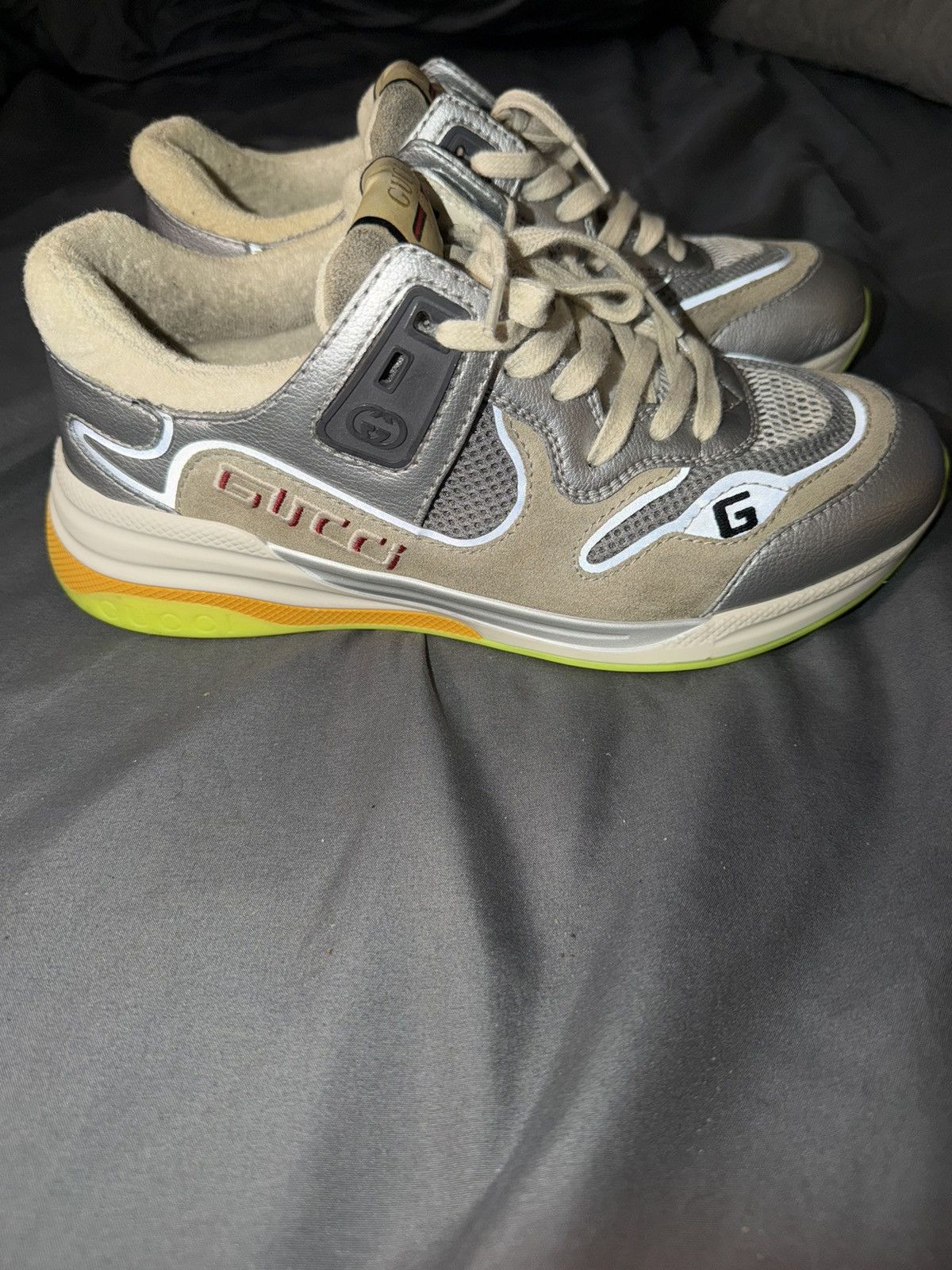 Gucci Gucci Ultraspace ‘Silver Metallic’ Size 6.5 Gucci Size US 8 / EU 41 - 4 Thumbnail