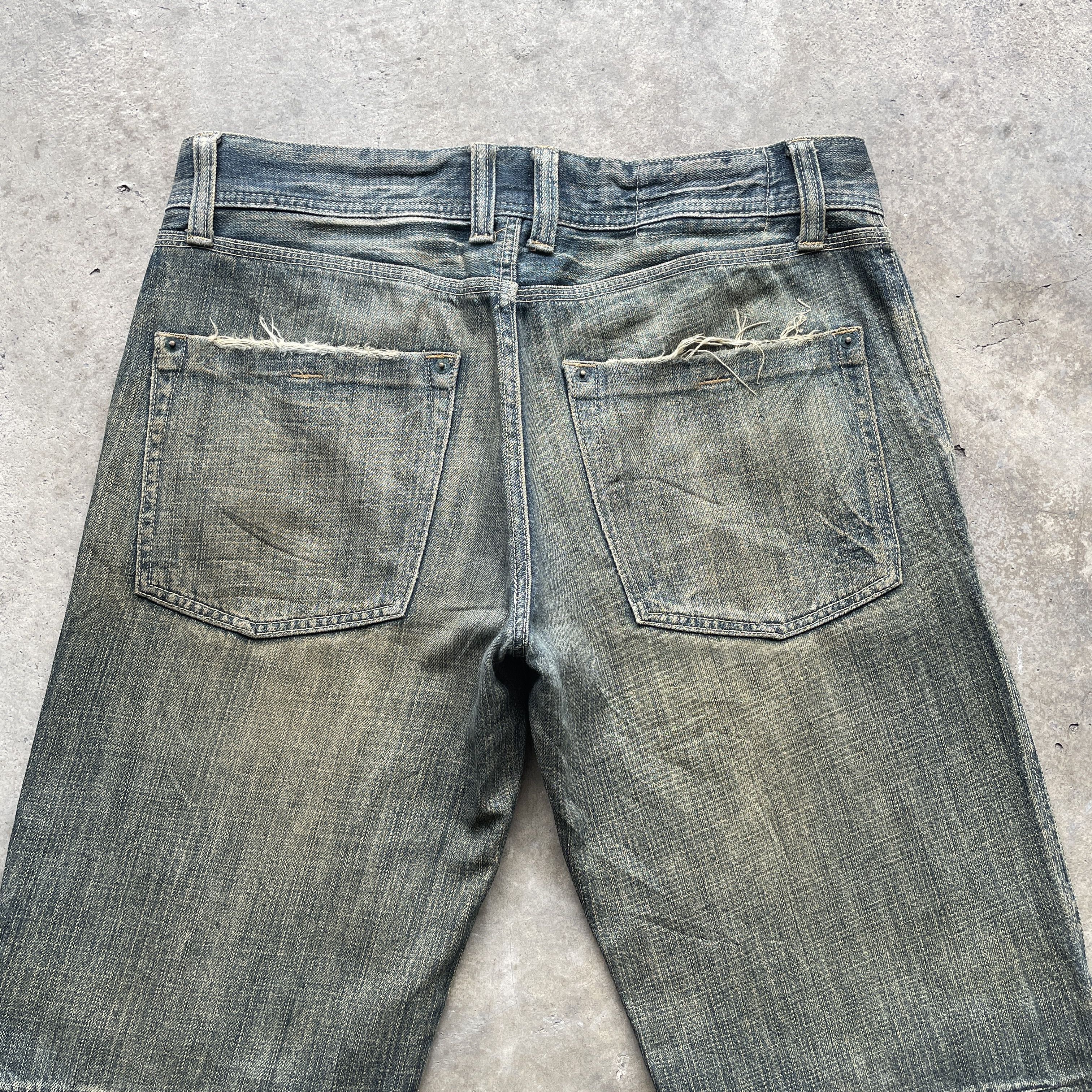 Japanese Brand × Rusty Vintage Japan Rush Hour Rusty Wash Cropped Denim Pants Jeans Size US 34 / EU 50 - 12 Thumbnail