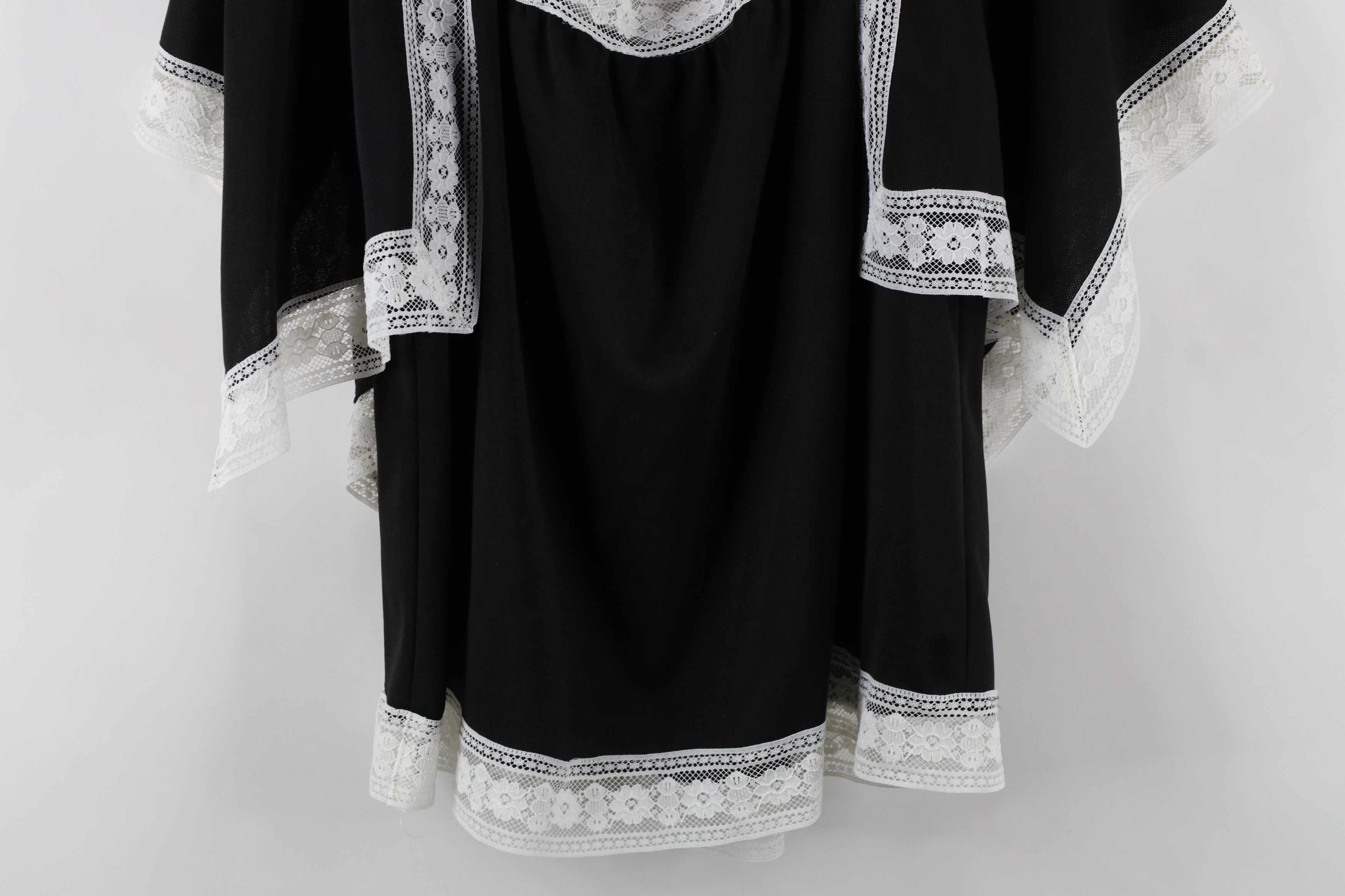 Vintage Vintage 70s Boho Chic Baby Doll Blouse Top Black Polyester Size XL / US 12-14 / IT 48-50 - 10 Thumbnail