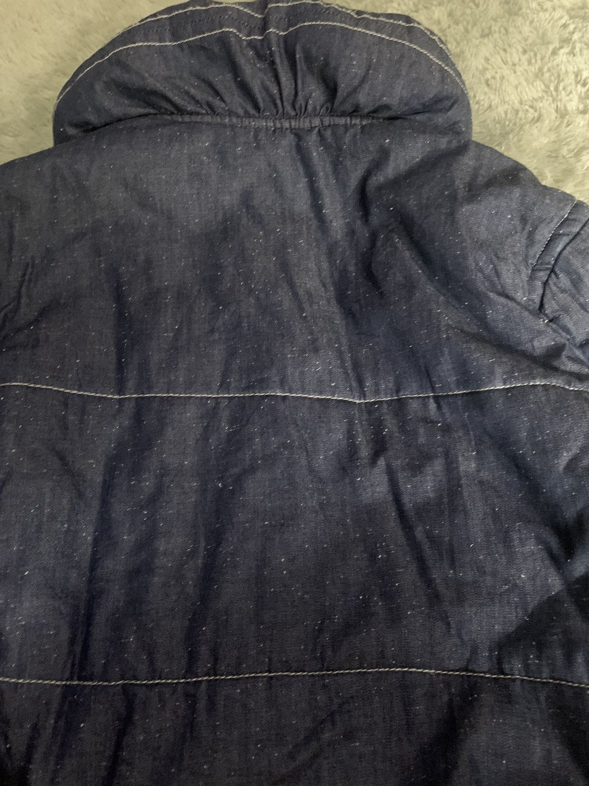 Mercibeaucoup Pillow neck indigo dye puffer denim jacket