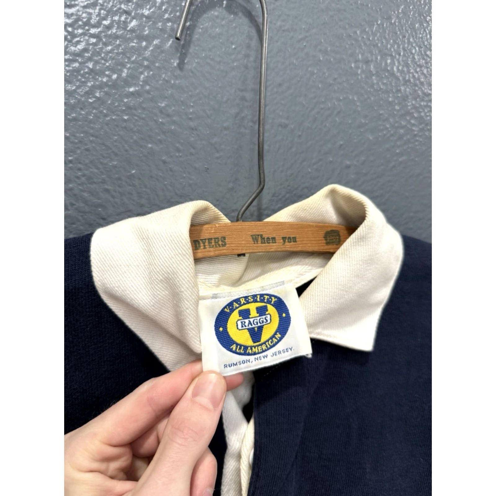 Vintage VINTAGE Varsity Rags Rugby Polo Shirt Men Large 90s Cotton Navy Blue Size US L / EU 52-54 / 3 - 2 Thumbnail