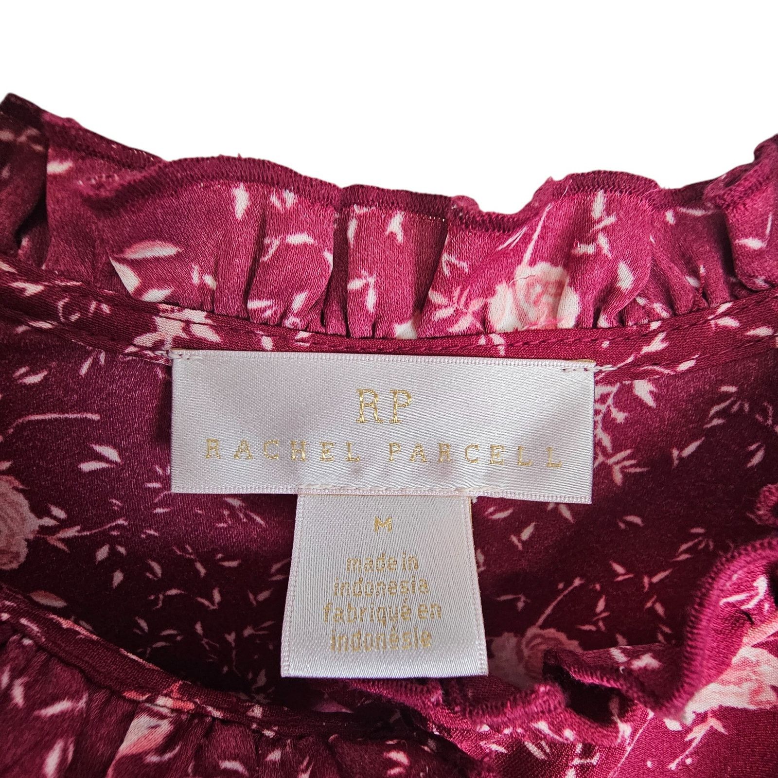 Rachel Gilbert Rachel Parcell Womens Floral Ruffle Neck Blouse Sz M Cottage Size M / US 6-8 / IT 42-44 - 6 Thumbnail