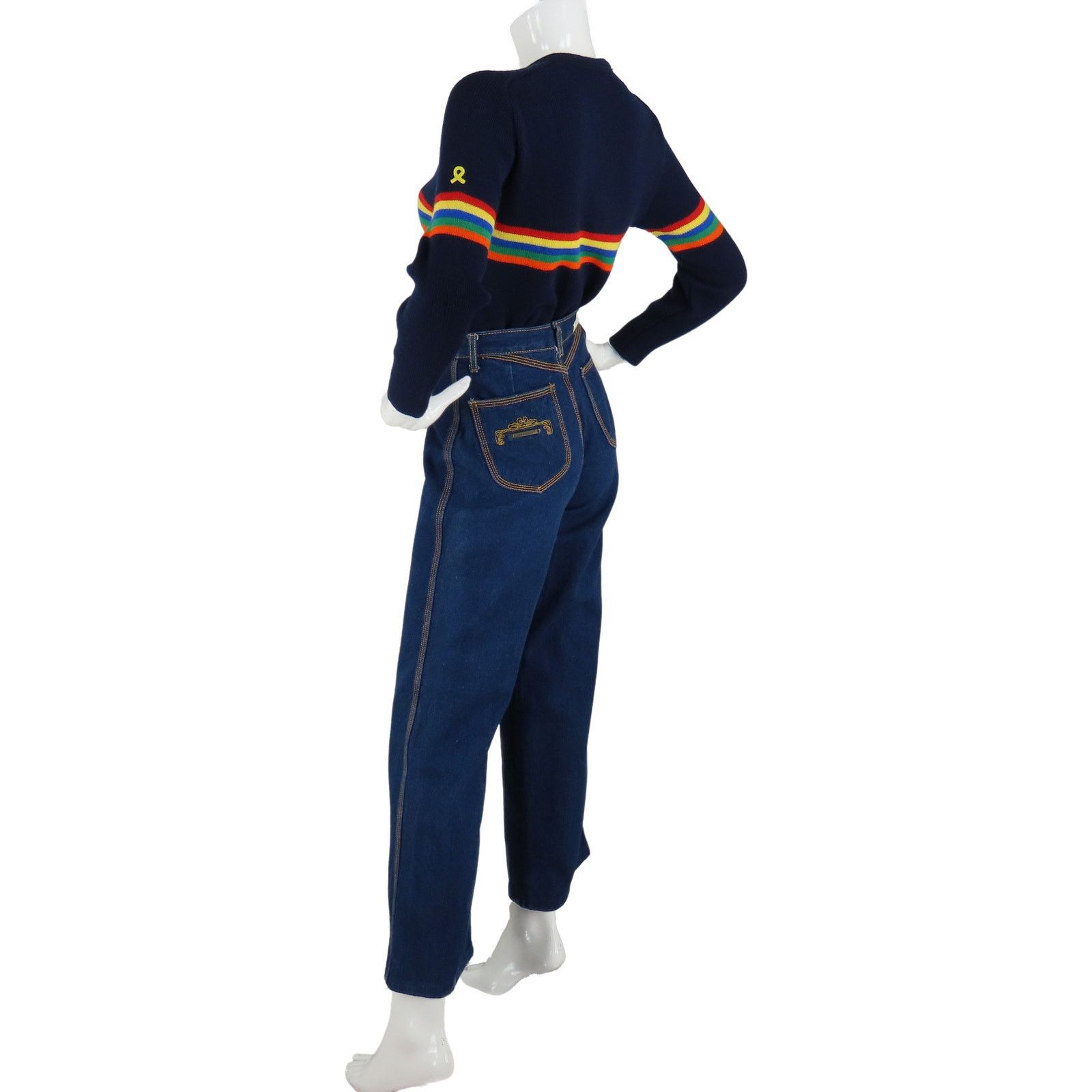 Other 80s 70s Vintage Indigo High Waisted Mom Denim Jeans 37 Size 37" - 8 Thumbnail
