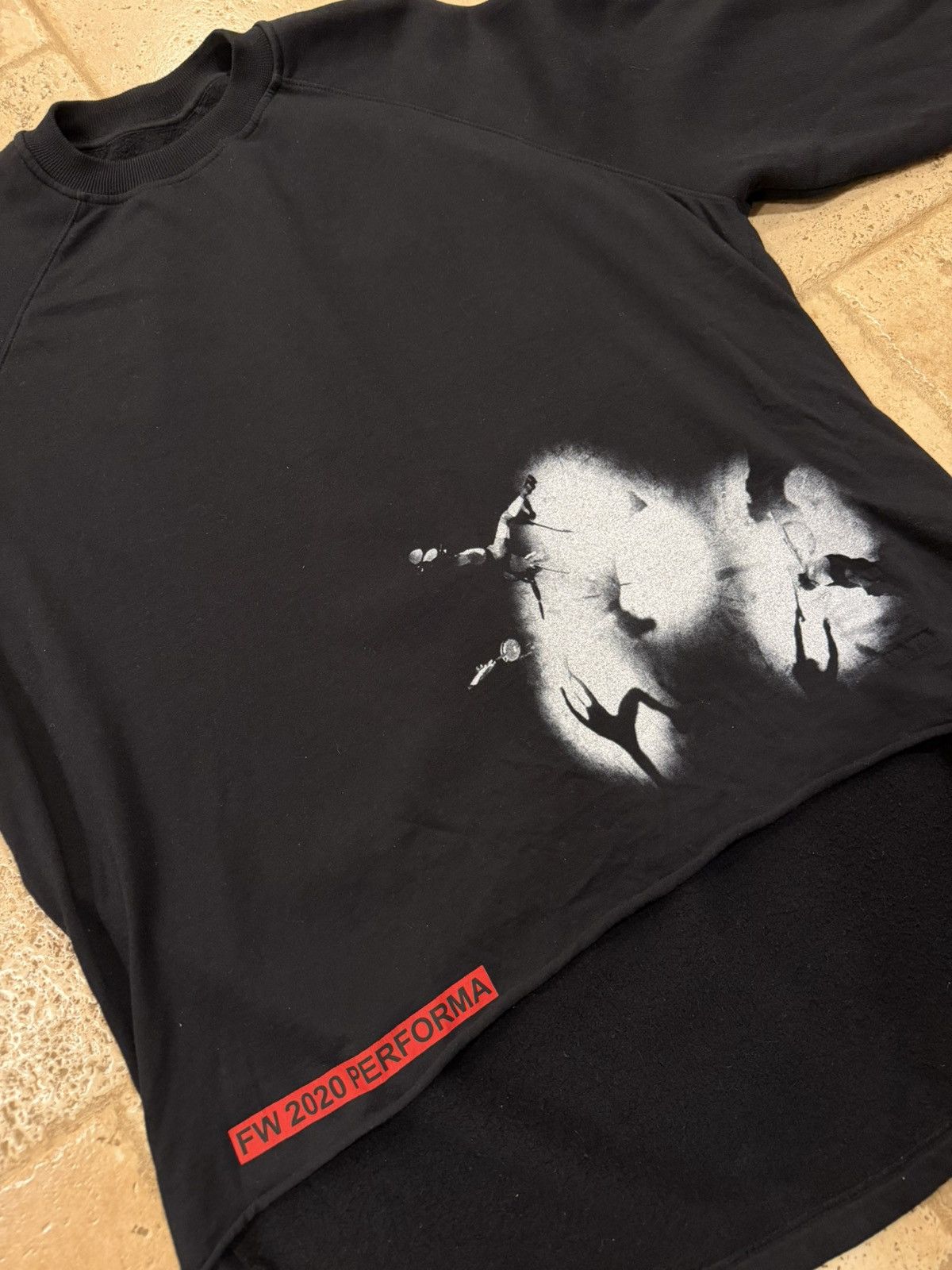 Rick Owens Drkshdw Rick Owens Drkshdw FW20 Performa Cuff Slit Black Sweatshirt Size US L / EU 52-54 / 3 - 7 Thumbnail