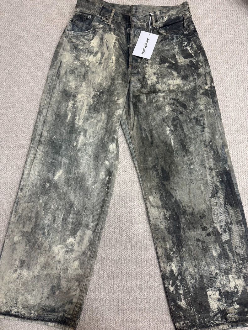 Acne Studios Acne Studios Print ink-splashed distressed jeans Size US 34 / EU 50 - 1 Thumbnail