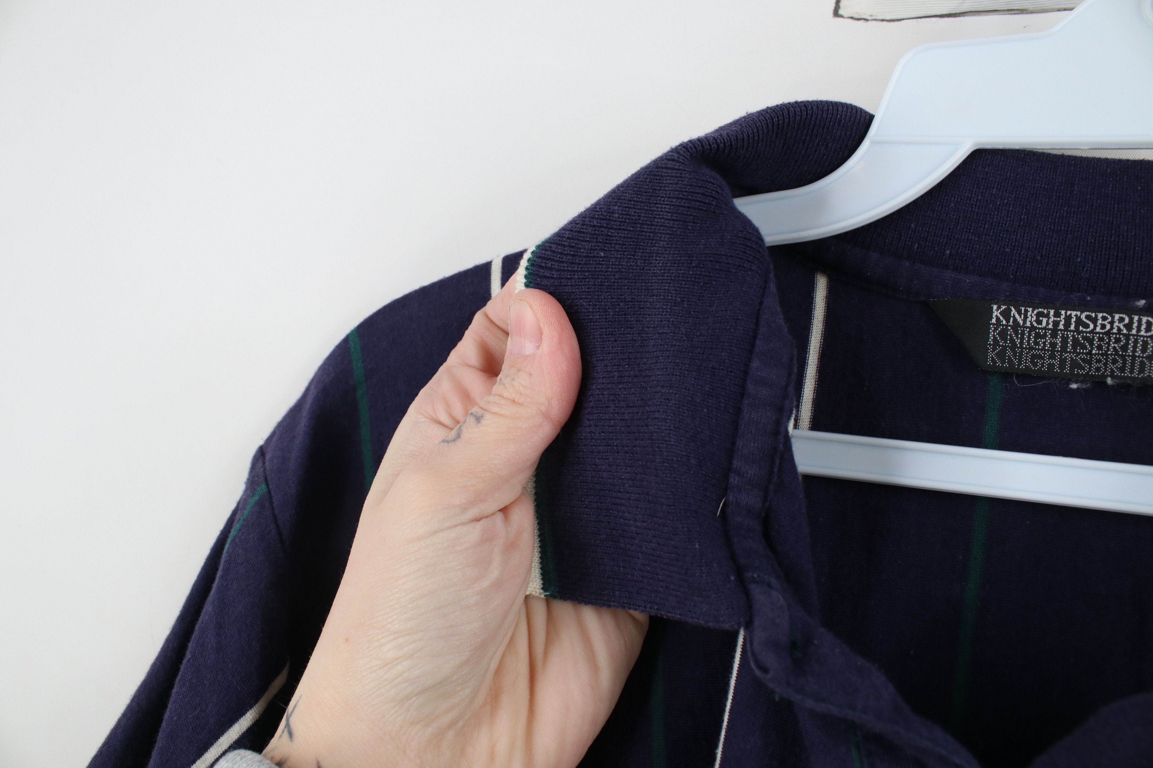 Vintage Vintage 90s Streetwear Striped Knit Collared Golf Polo Shirt Size US L / EU 52-54 / 3 - 7 Thumbnail
