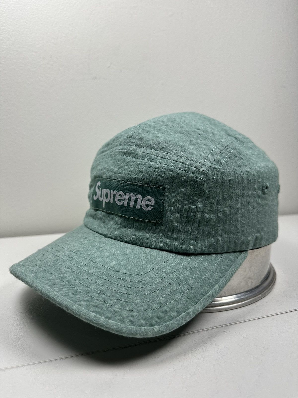 Supreme Supreme Washed Seersucker Camp Cap Hat Size ONE SIZE - 4 Thumbnail