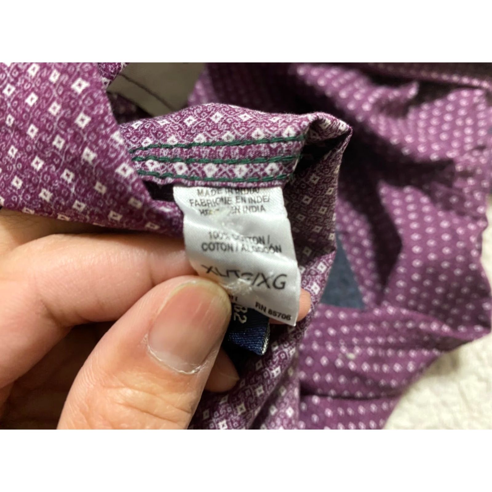 Buffalo David Bitton Buffalo by David Bitton Shirt Mens XL Button-Down L/S Purple Geometric Slim Fit Size US XL / EU 56 / 4 - 6 Thumbnail