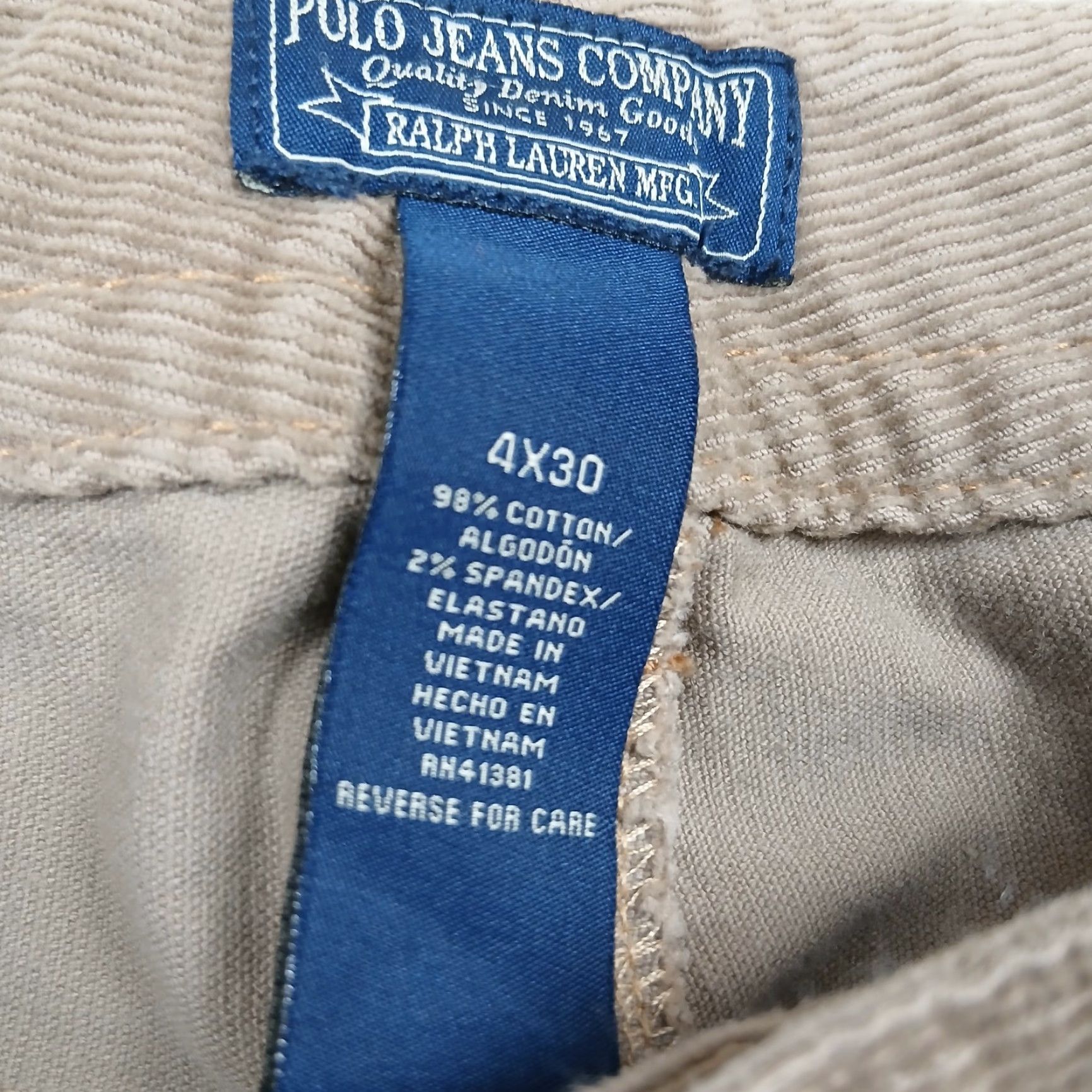 Vintage VINTAGE CHIC Jeans Corduroy 30x30 Regular Womens 4x30 Brown 90s 80s Polo Jeans Bootcut 5-Pocket Design Pattern Solid 100% Cotton Size 27" / US 4 / IT 40 - 6 Thumbnail
