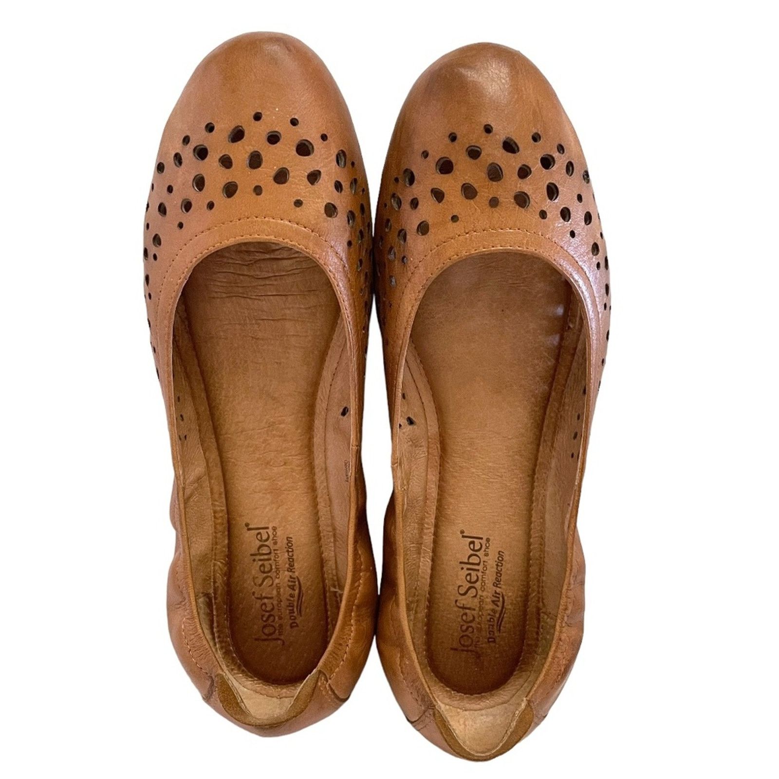 JOSEF SEIBAL Josef Seibel Pippa 29 Camel Tan Leather Ballet Flat Shoes Size US 9.5 / IT 39.5 - 3 Thumbnail