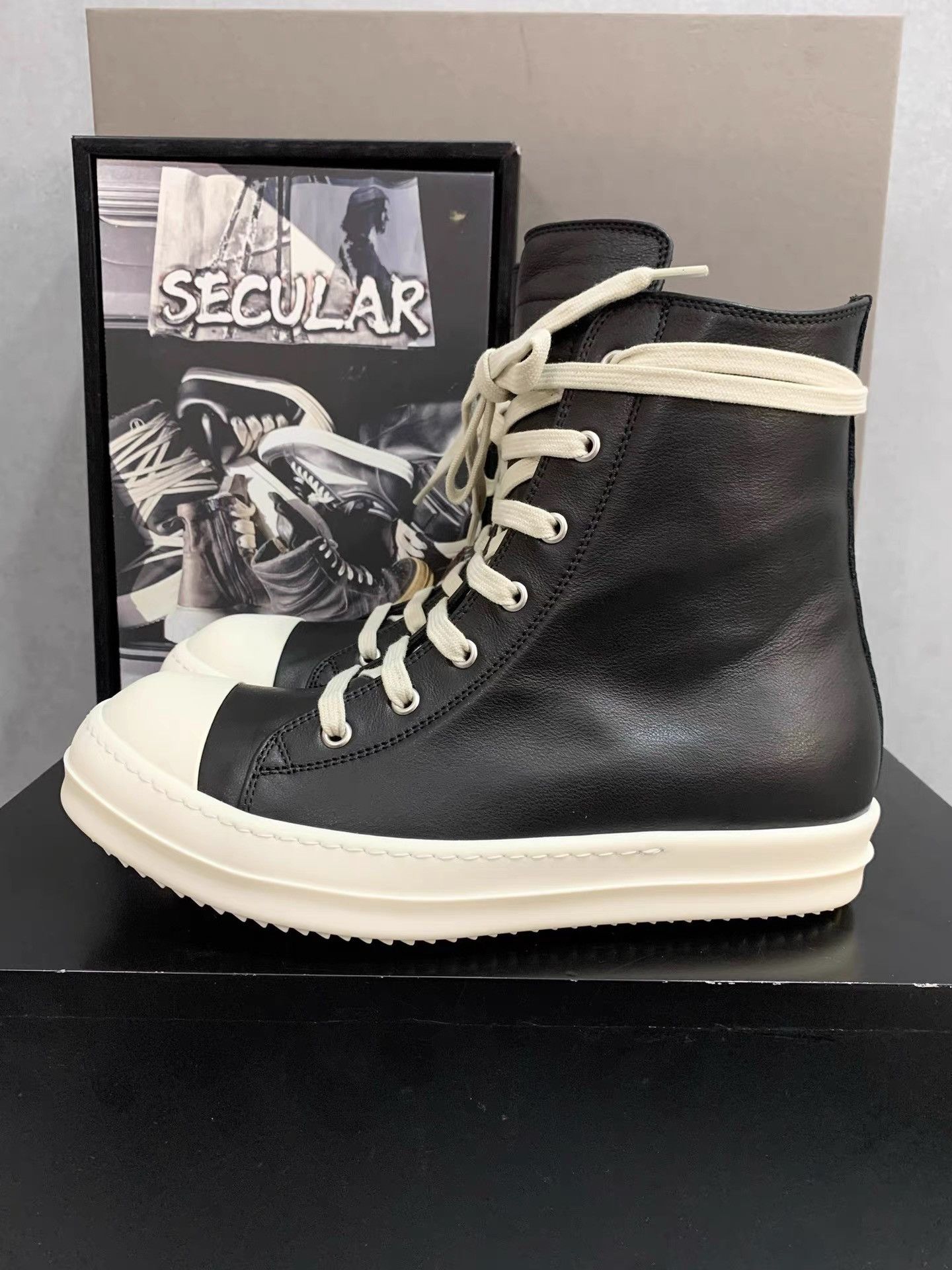 Rick Owens Rick Owens 25FW Mainline Leather High-Top Big Converse K34 Size US 6 / IT 36 - 2 Thumbnail