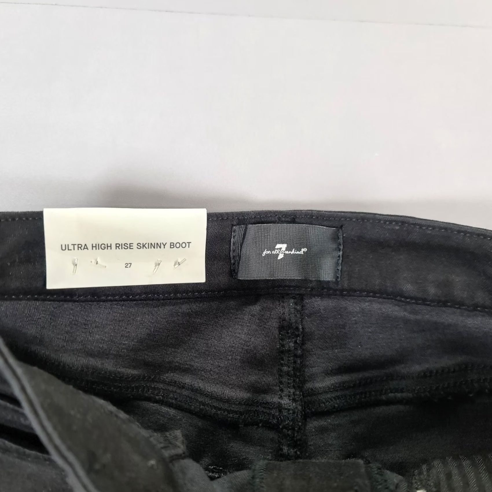 7 For All Mankind 7 For All Mankind Jeans Womens Bootcut High Rise W27 L31 Black Elastic Cotton Denim Zip Fly 5-Pocket Stretch Vintage No Size 27" / US 4 / IT 40 - 4 Thumbnail