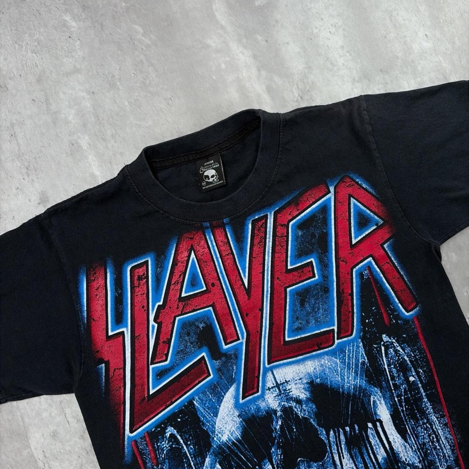 Other Y2K Black Slayer Grunge Gothic Band T-Shirt Size US XS / EU 42 / 0 - 4 Thumbnail