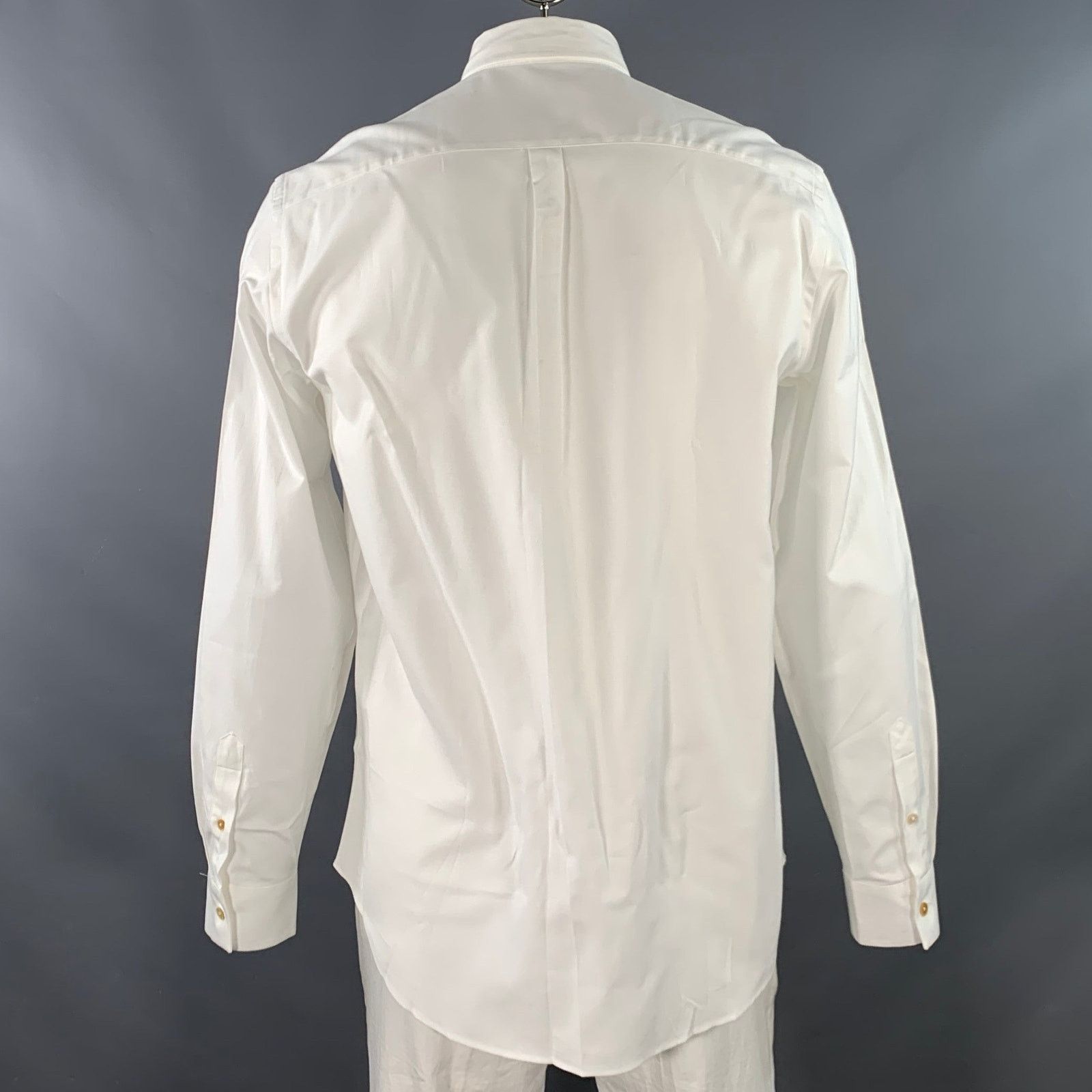 Paul Smith White Contrast Trim Cotton One Pocket Long Sleeve Shirt Size US L / EU 52-54 / 3 - 4 Thumbnail