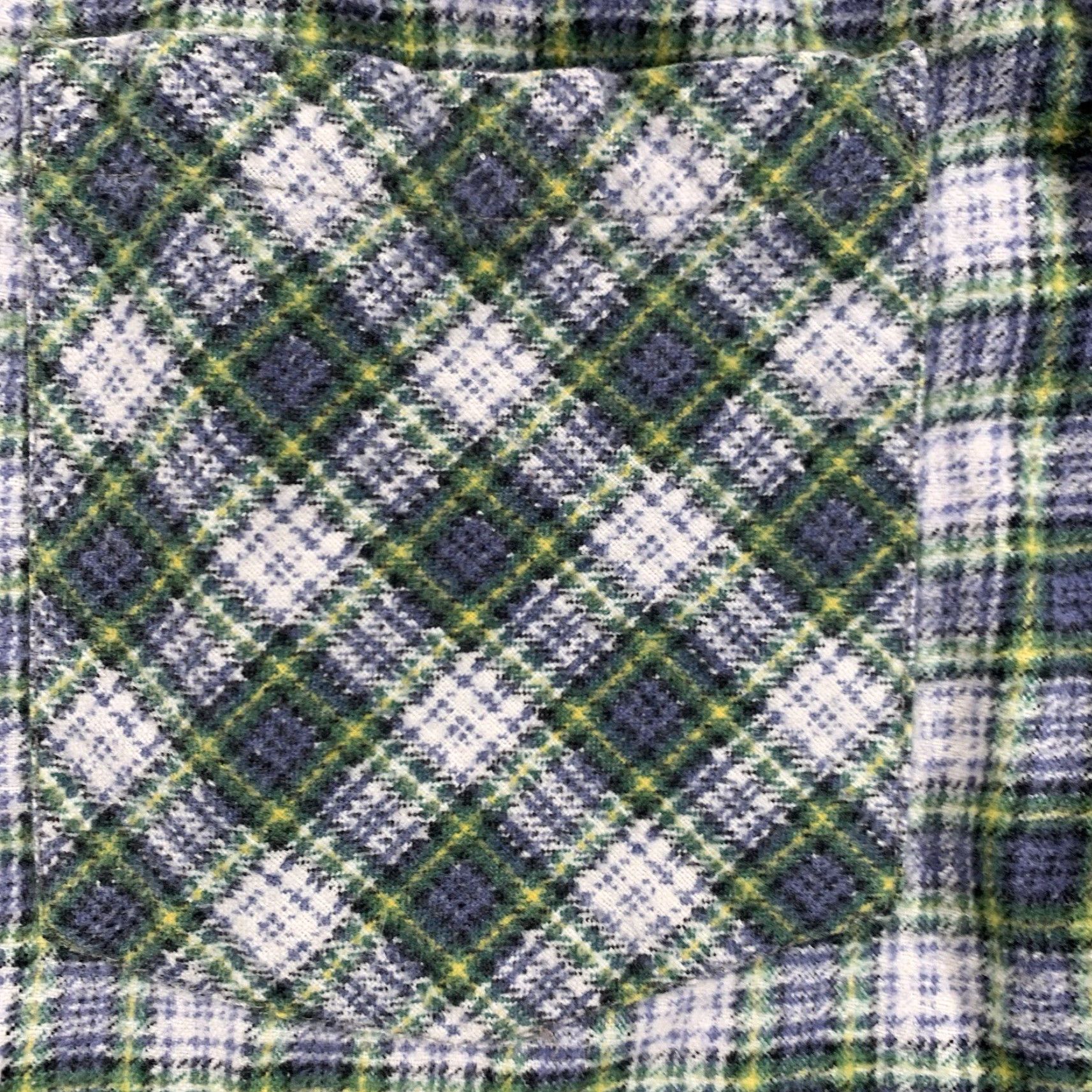 Haband VINTAGE 90s Haband Pearl Snap Plaid Flannel Shirt White Blue Green Medium Men Size US M / EU 48-50 / 2 - 7 Thumbnail