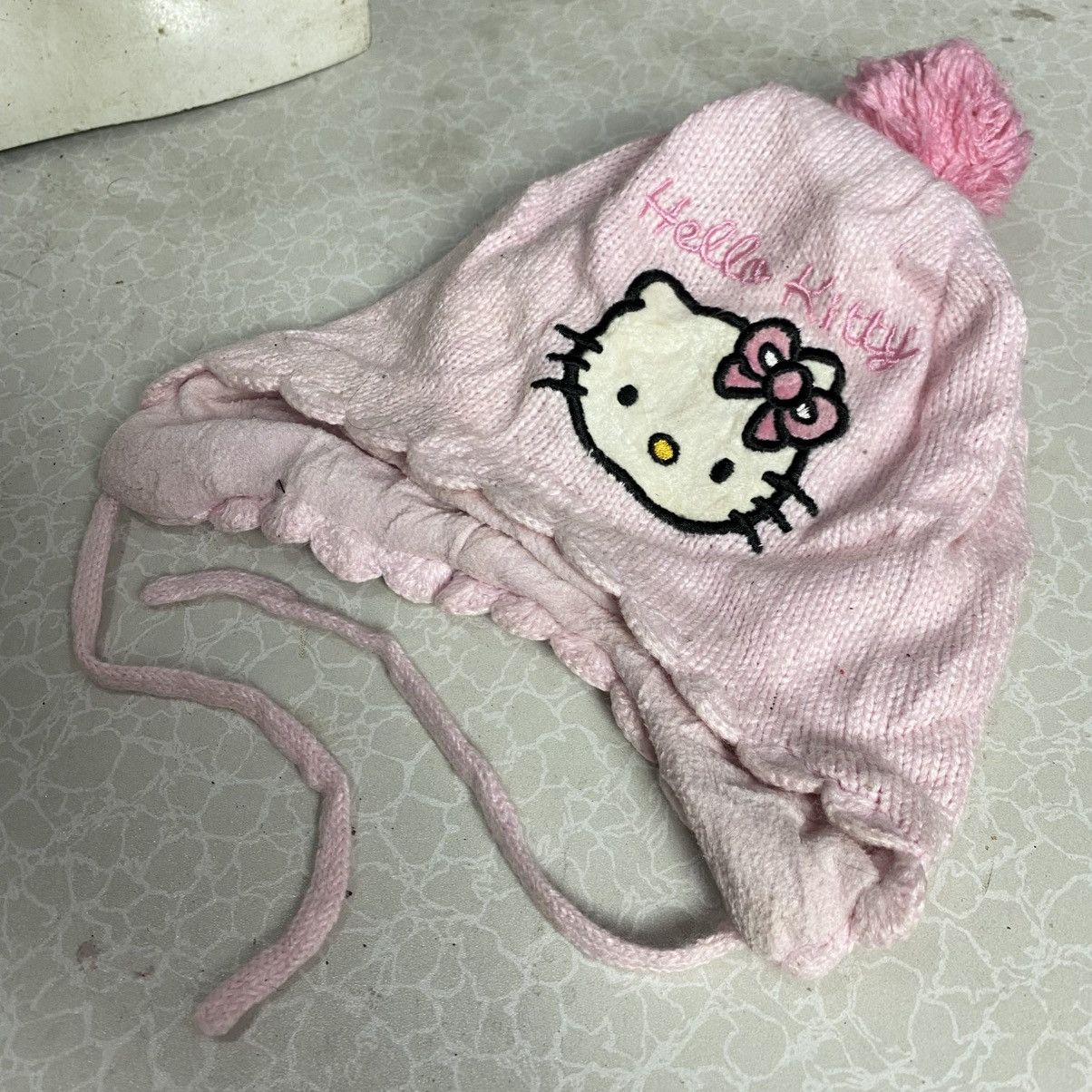 Japanese Brand 2000s hello kitty ear flap knitted cap Size ONE SIZE - 2 Thumbnail