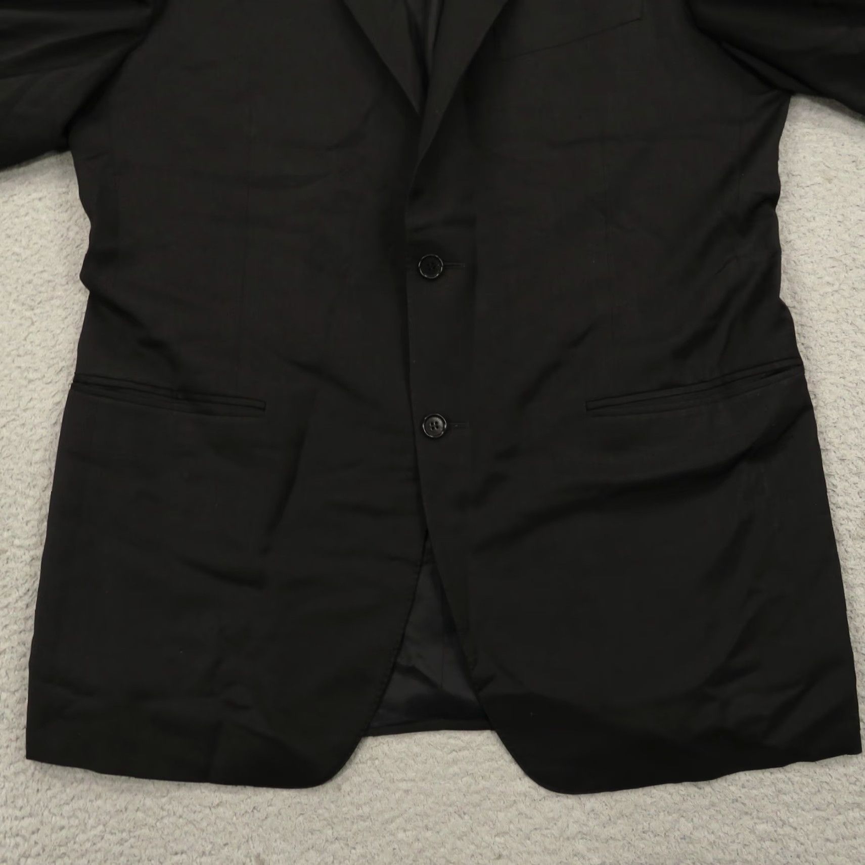 Canali Canali 1934 Blazer Wool Black 2 Button Formal Jacket Italian Made Double-Vented Notch Lapel Men 44L Regular Blazer/Coat Size 44R - 2 Thumbnail