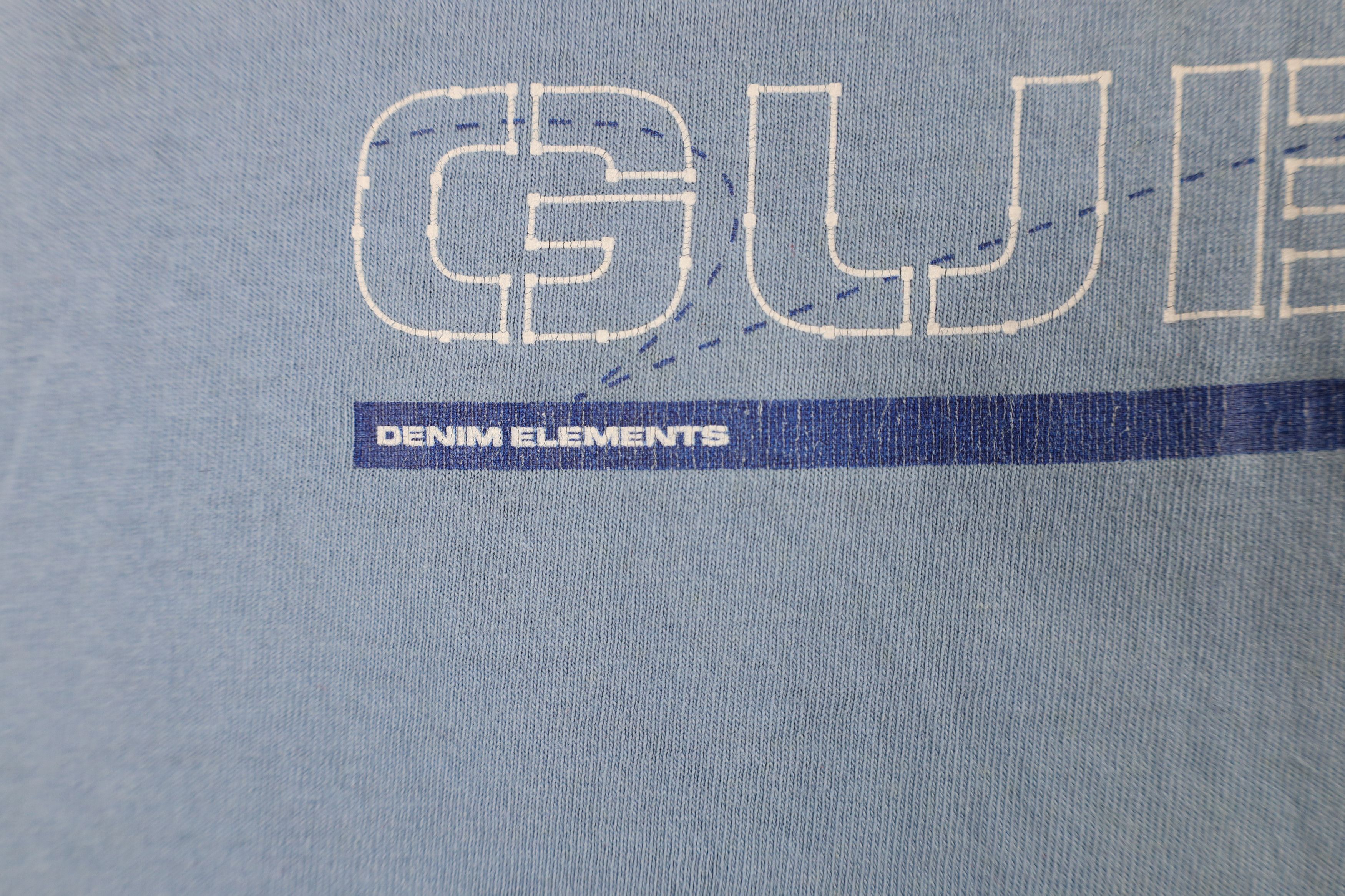 Guess × Vintage Vintage Y2K 2001 Guess Spell Out Stencil T-Shirt Blue Cotton Size US XL / EU 56 / 4 - 6 Thumbnail