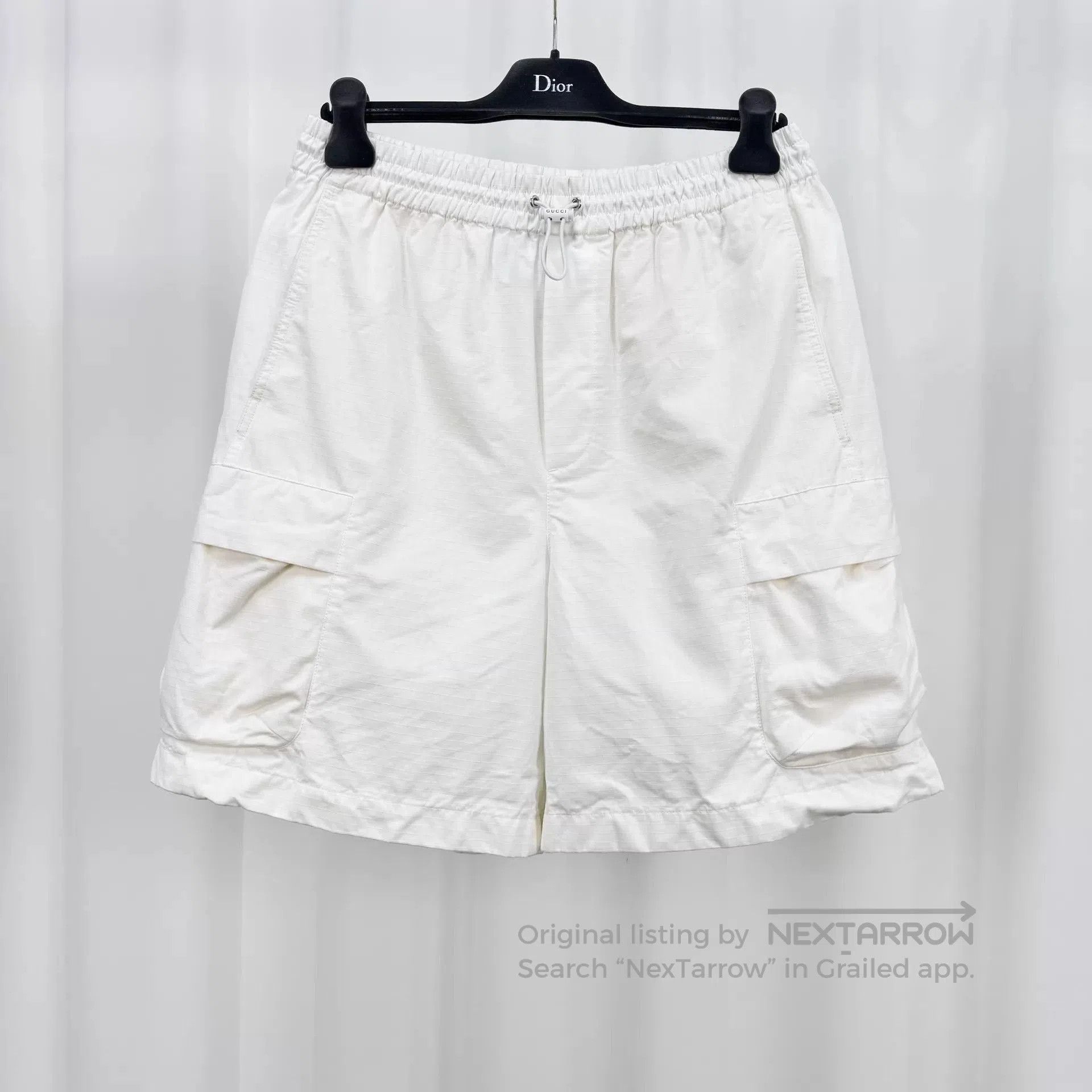 Gucci White Striped Casual Shorts with Pockets. Size US 30 / EU 46 - 2 Thumbnail