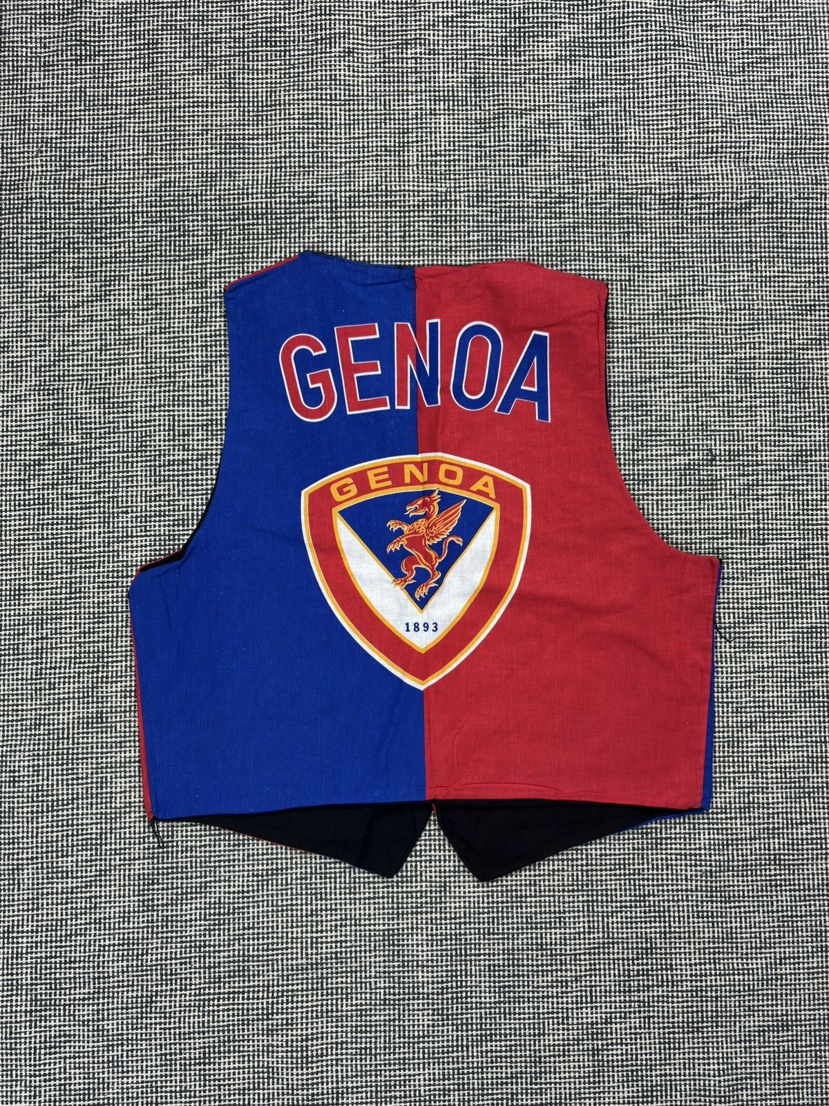 Vintage Turbogadget Genoa 1893 Soccer Italy Vest Jacket blokecore Size US XL / EU 56 / 4 - 2 Thumbnail