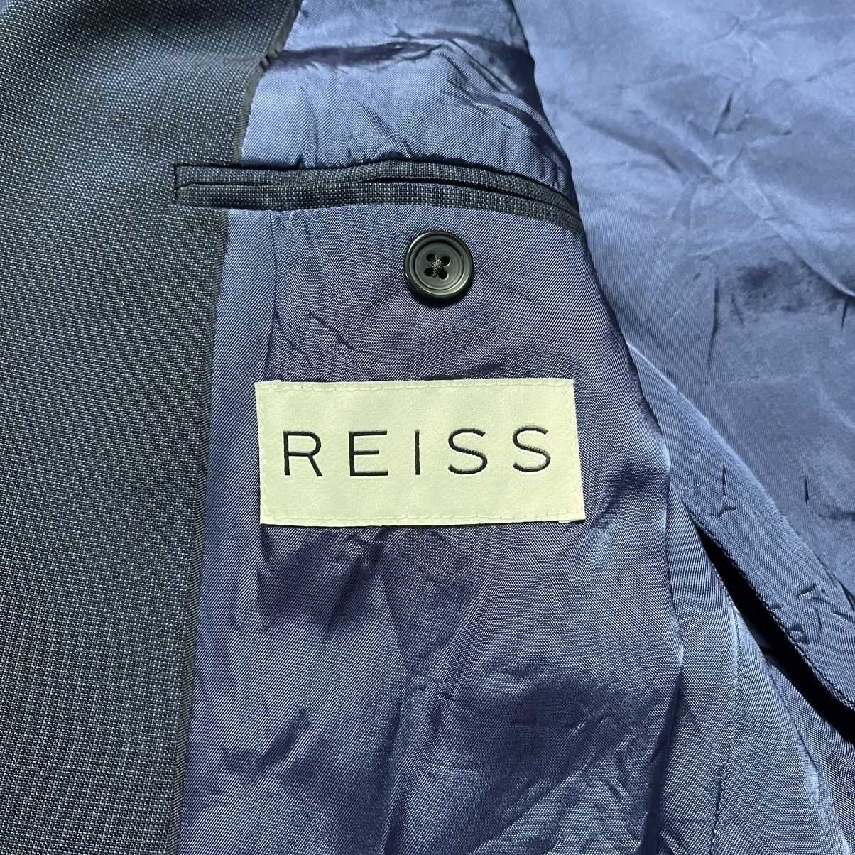 Designer × Reiss Reiss Blue Wool Blazer Jacket Luxury Classic Formal Size 38R - 7 Thumbnail